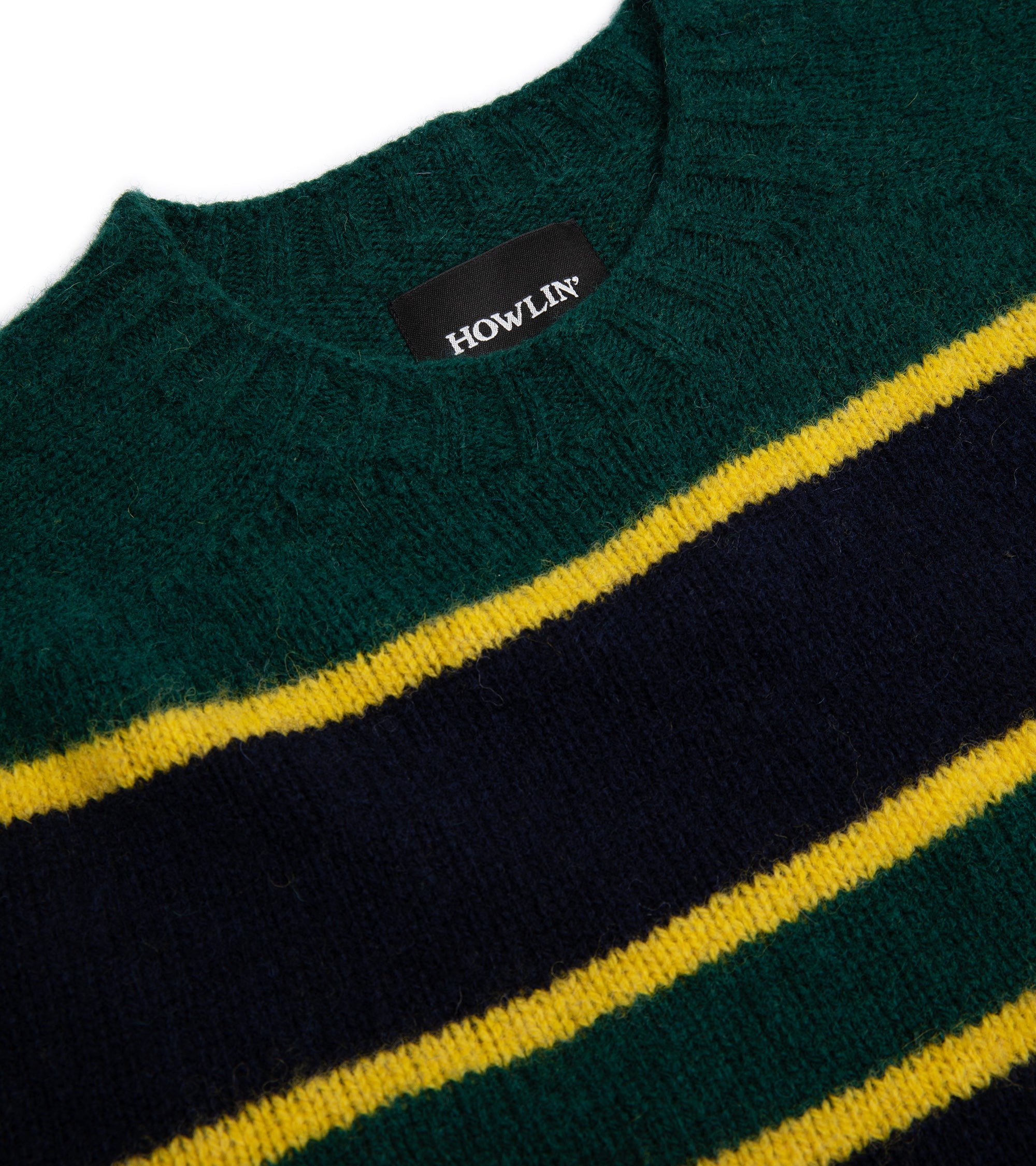 Howlin' Absolute Belter Wool Striped Crew Neck Sweater: Forest