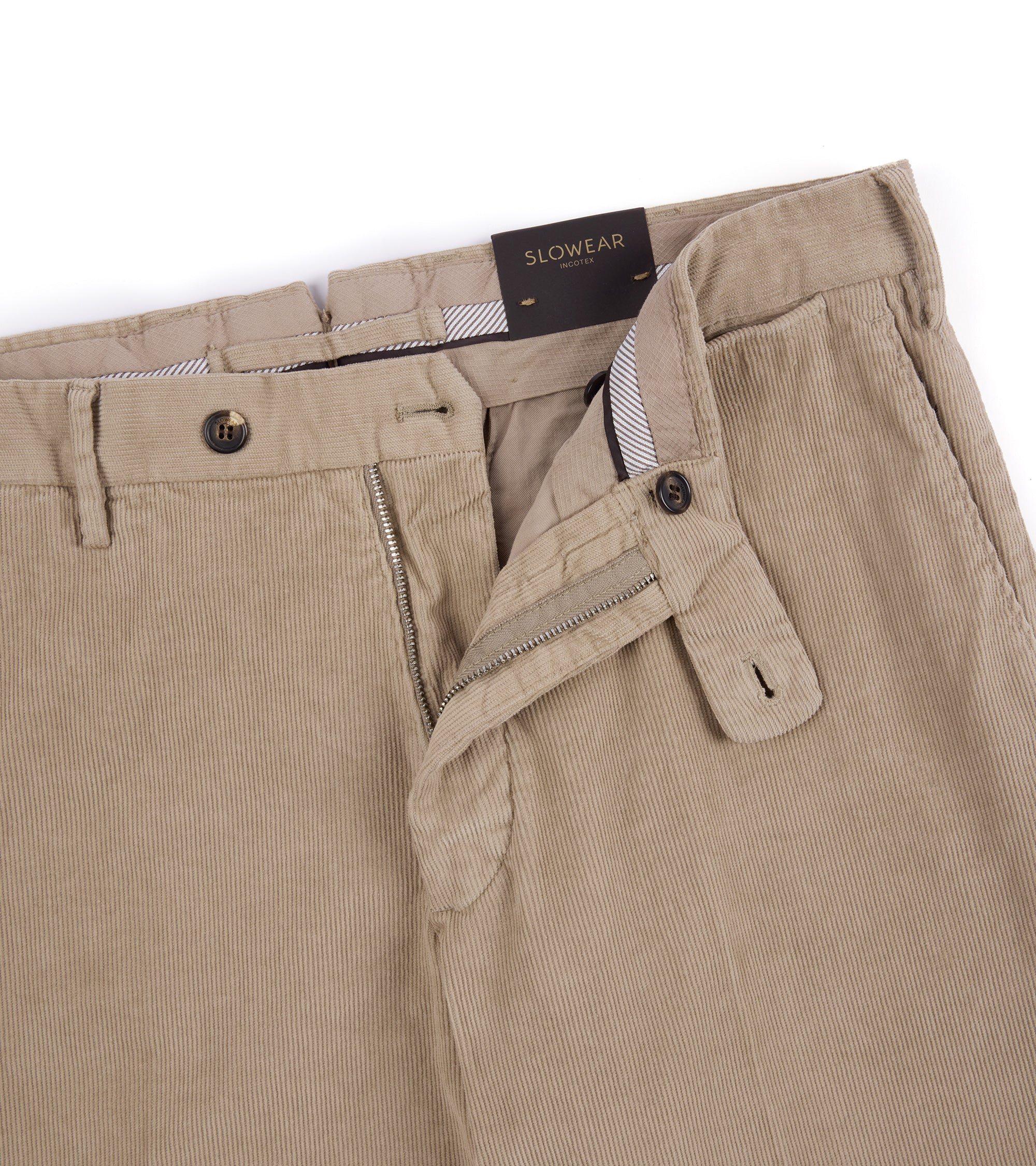 Incotex Regular Overdyed Cotton Corduroy Trousers: Mushroom