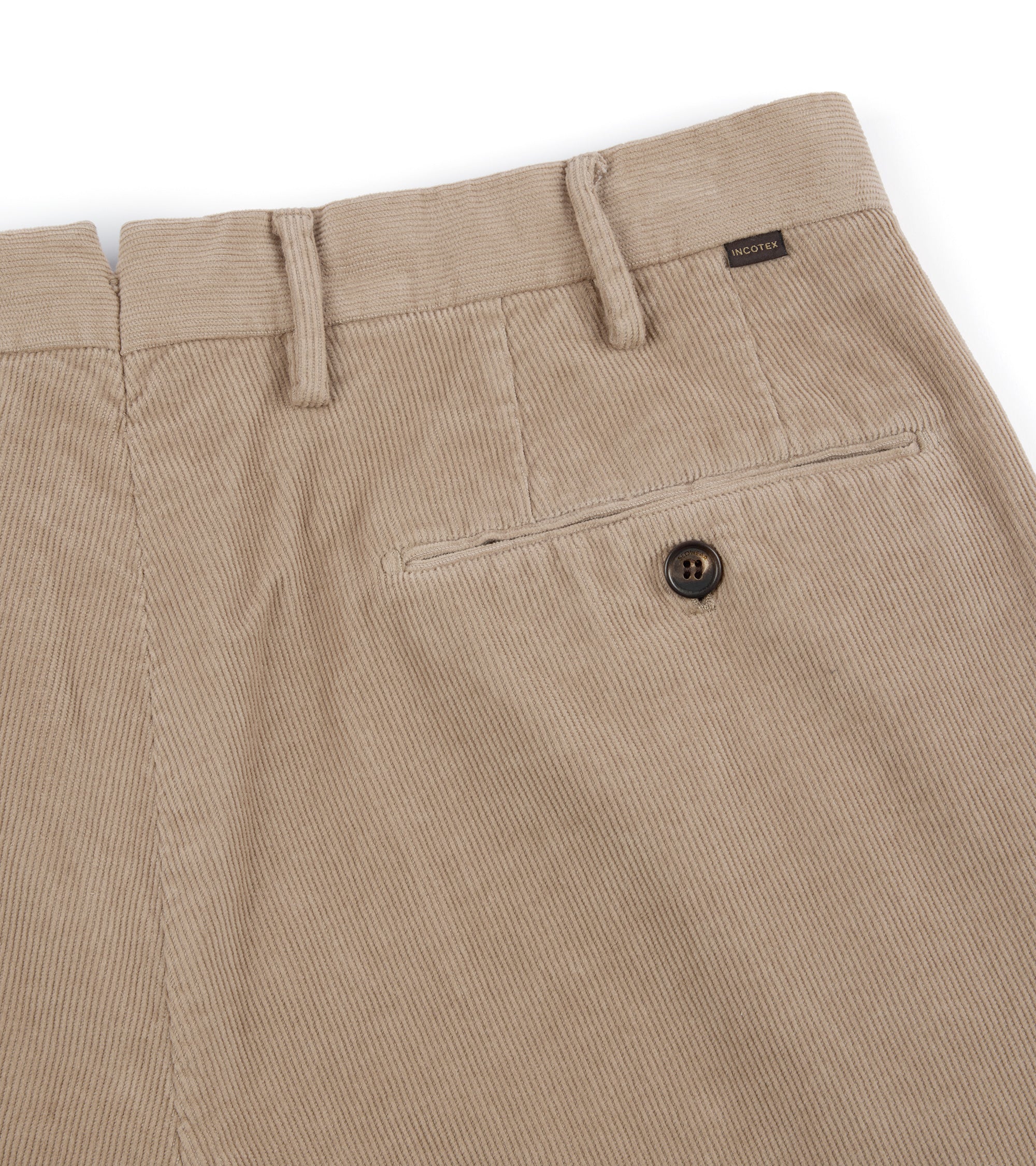 Incotex Regular Overdyed Cotton Corduroy Trousers: Mushroom