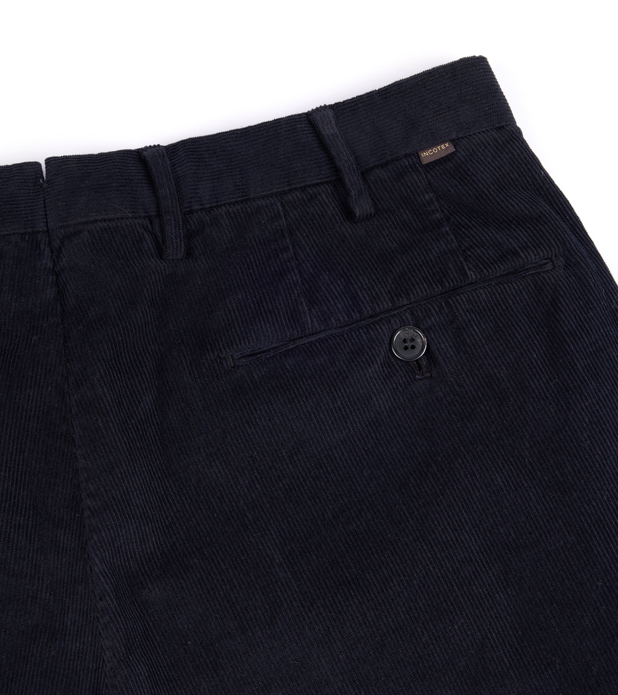 Incotex Regular Overdyed Cotton Corduroy Trousers: Navy