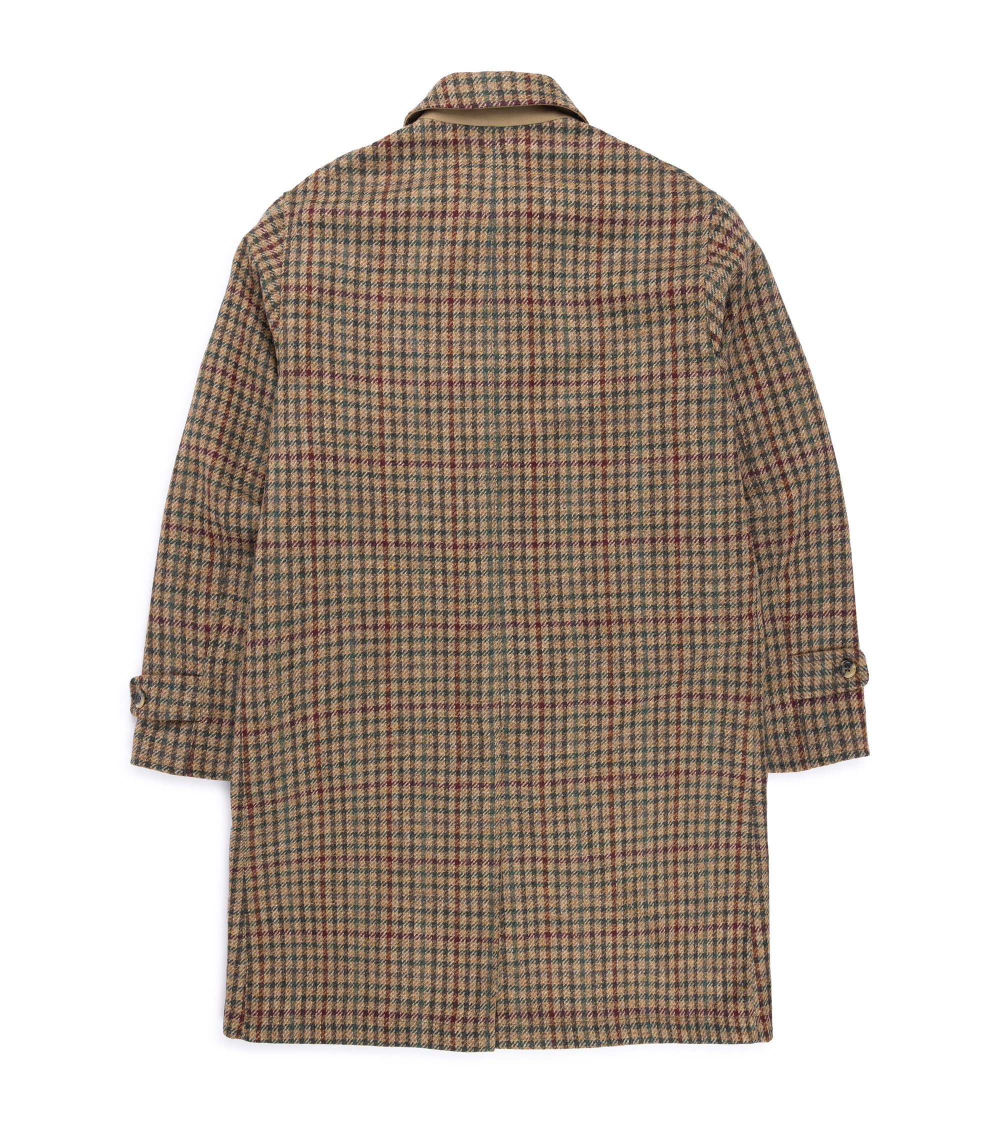 Justo Gimeno Wool Check Hoggi Overcoat: Brown
