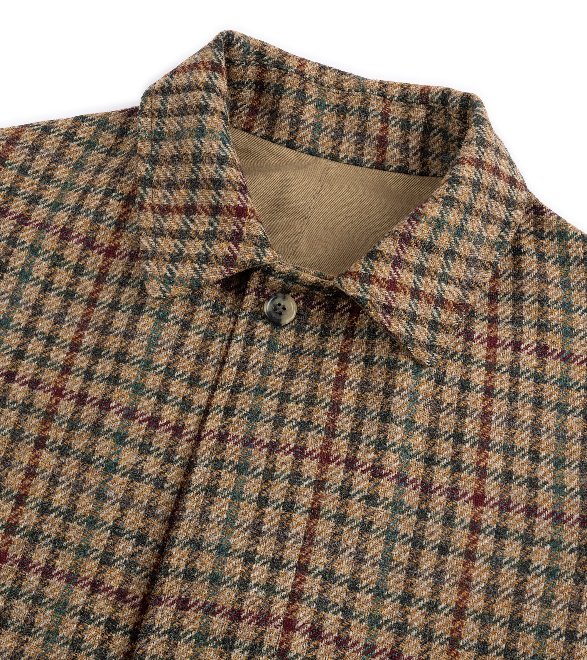 Justo Gimeno Wool Check Hoggi Overcoat: Brown