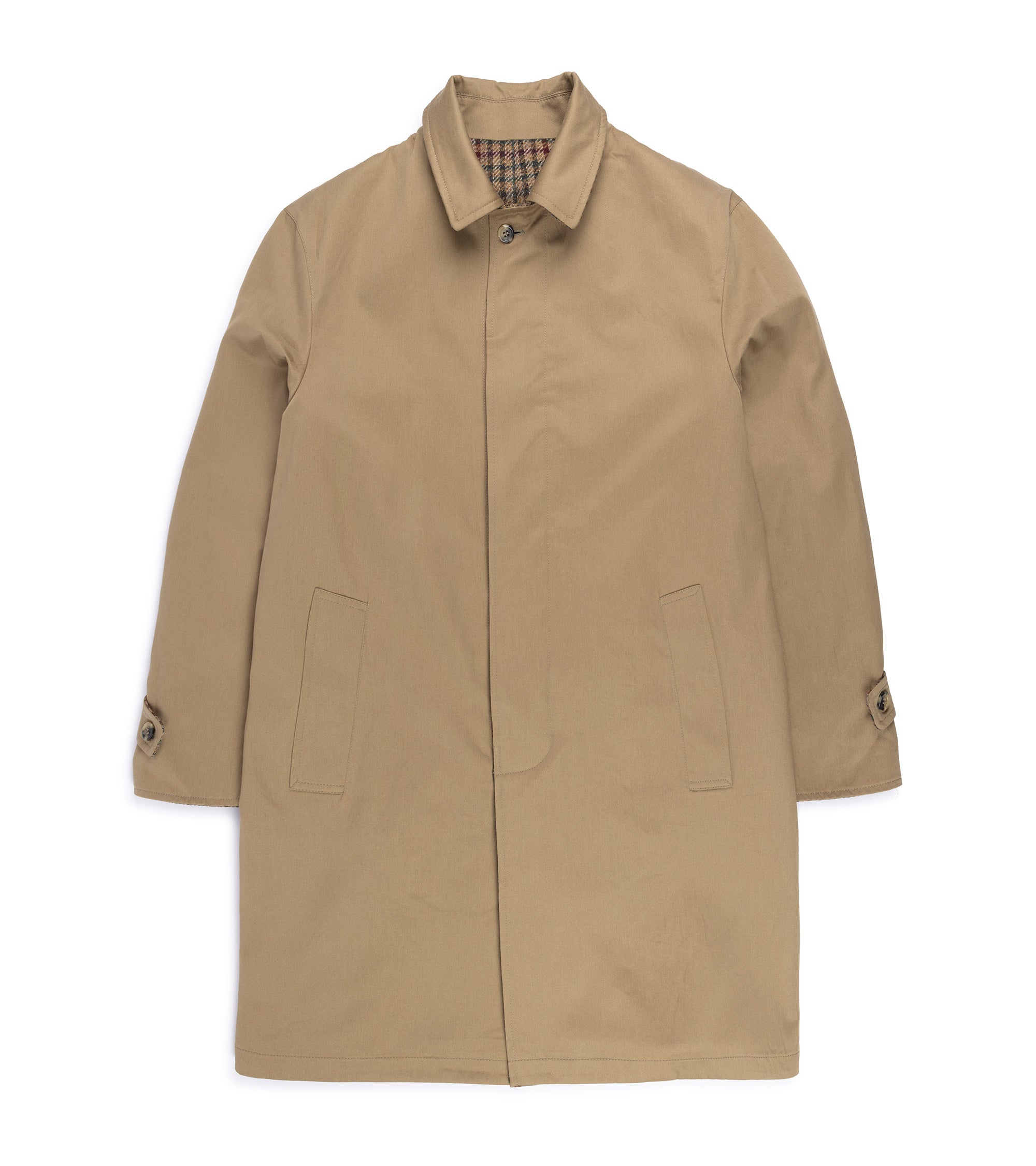 Justo Gimeno Wool Check Hoggi Overcoat: Brown
