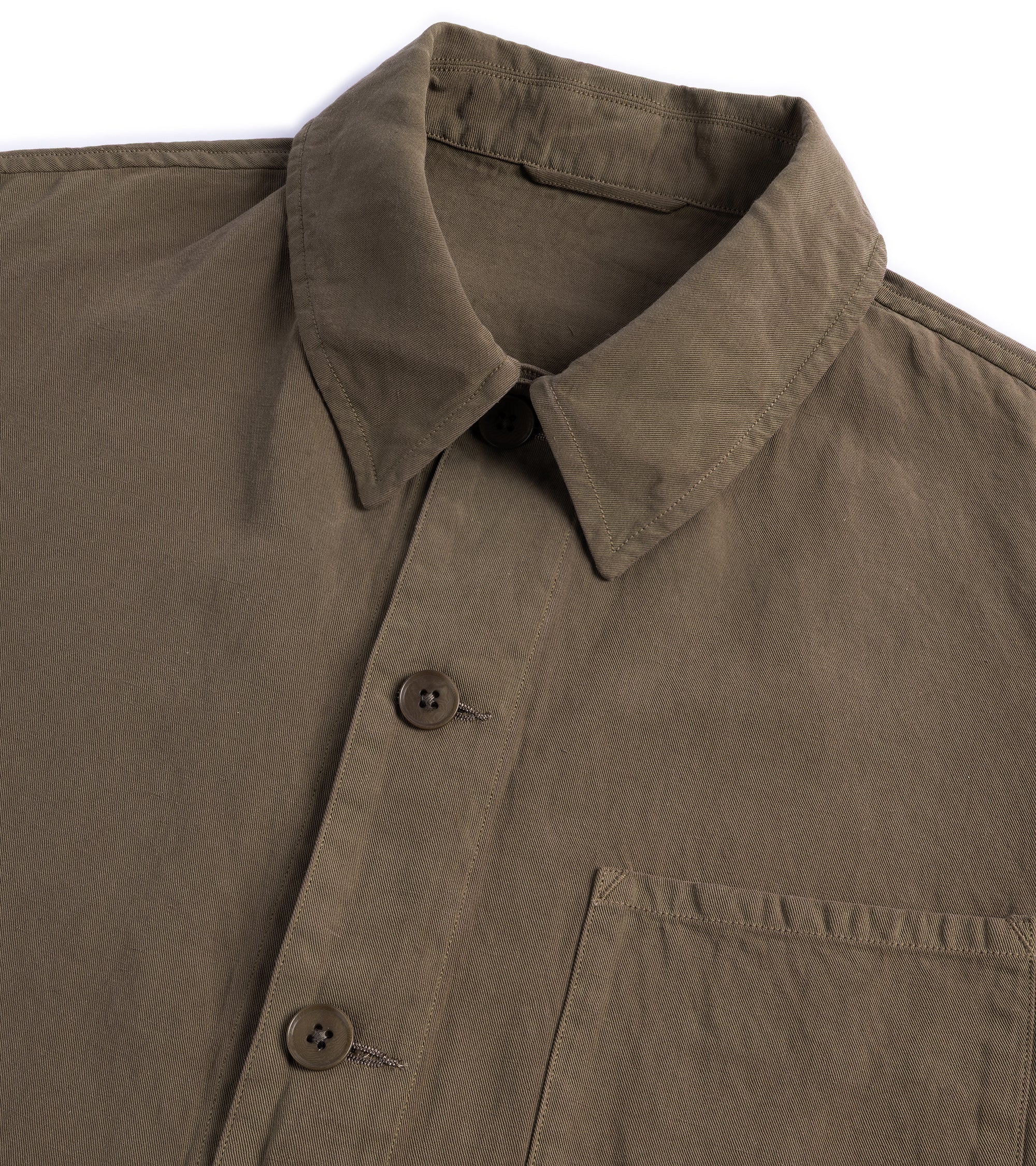 Kaptain Sunshine Cotton Linen Gabardine Work Shirt Jacket: Cub Brown