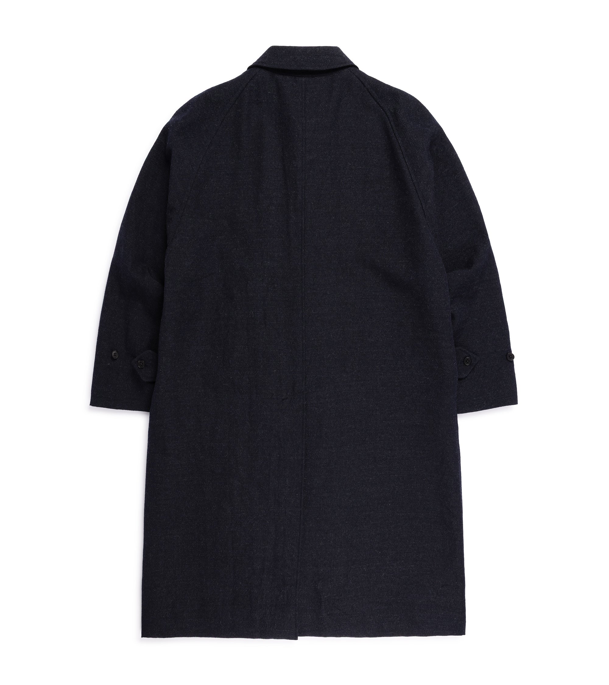 Kaptain Sunshine Washed Wool Serge Walker Coat: Navy