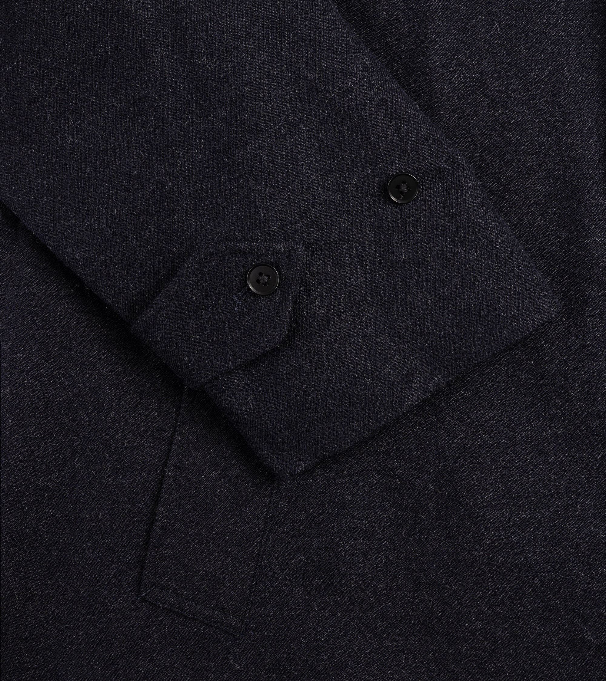 Kaptain Sunshine Washed Wool Serge Walker Coat: Navy