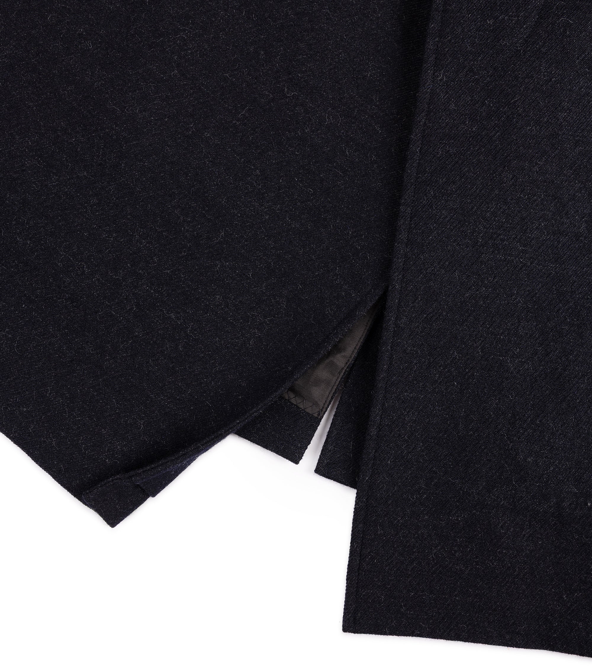 Kaptain Sunshine Washed Wool Serge Walker Coat: Navy
