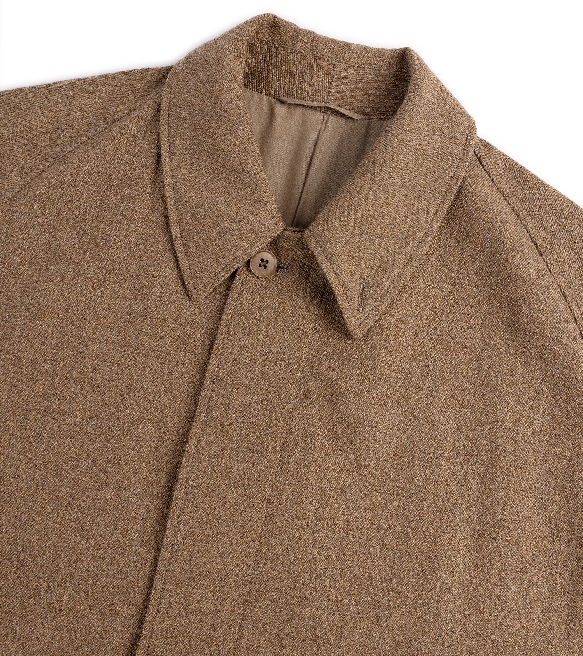 Kaptain Sunshine Washed Wool Serge Walker Coat: Tan