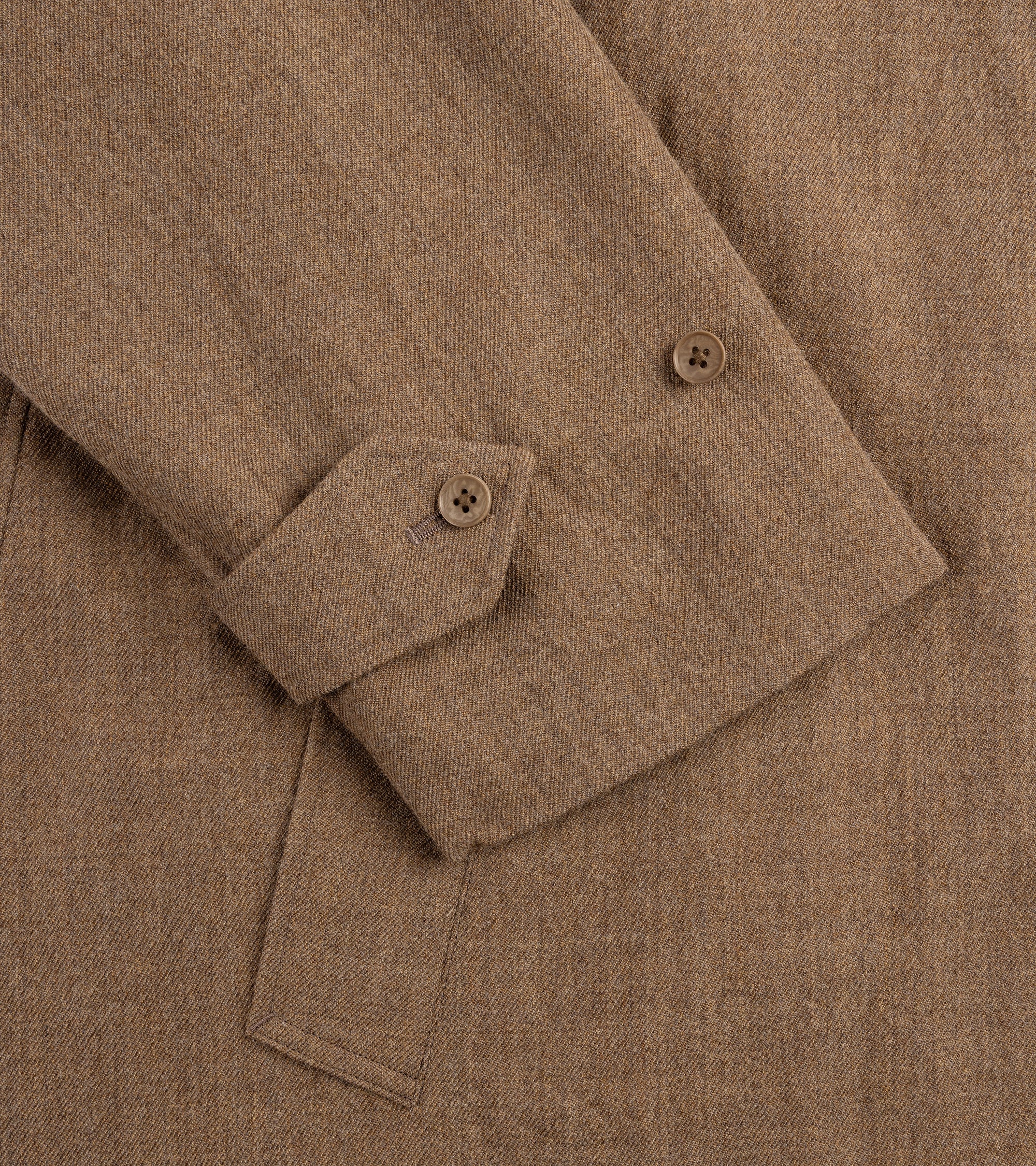 Kaptain Sunshine Washed Wool Serge Walker Coat: Tan