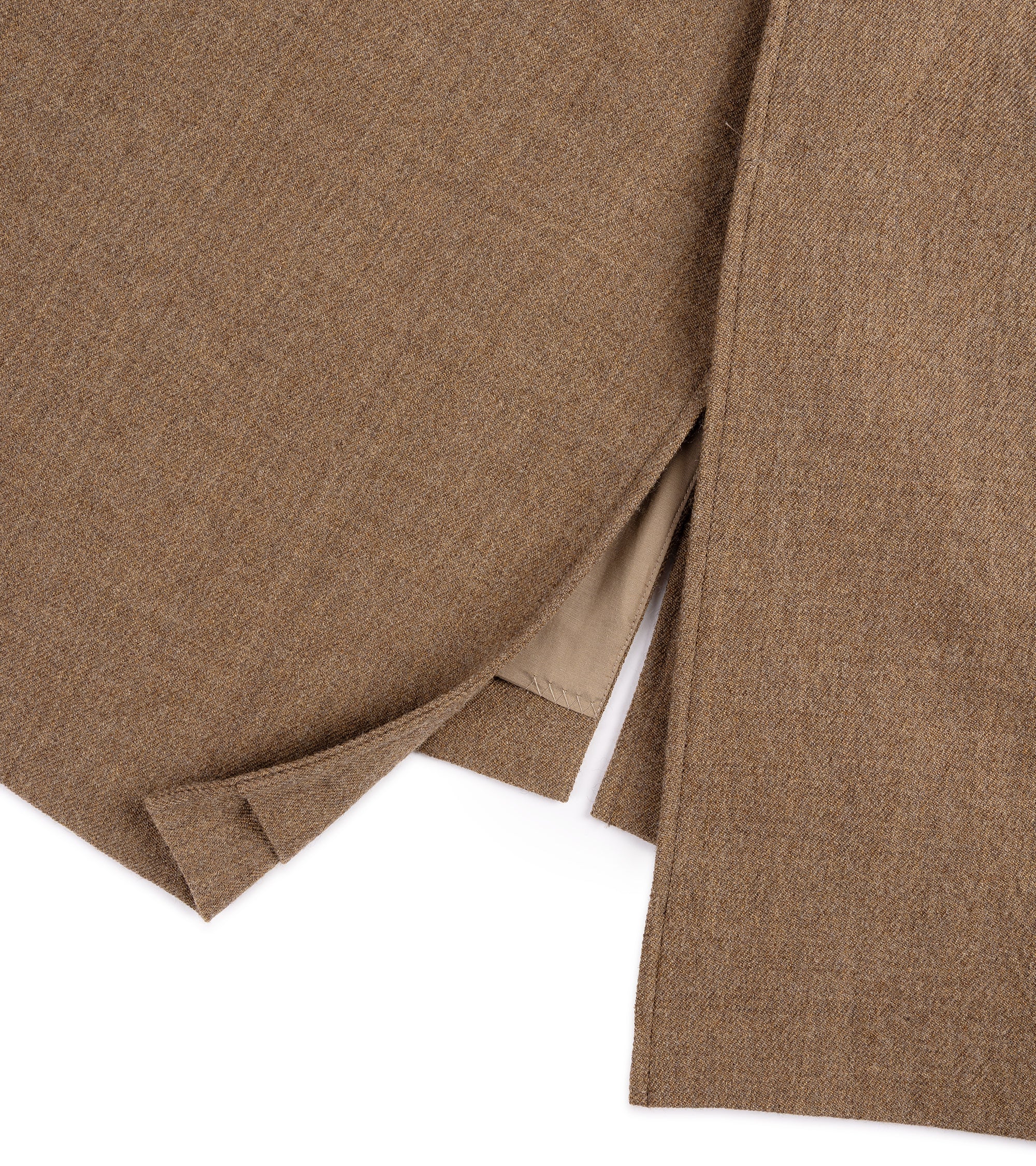 Kaptain Sunshine Washed Wool Serge Walker Coat: Tan