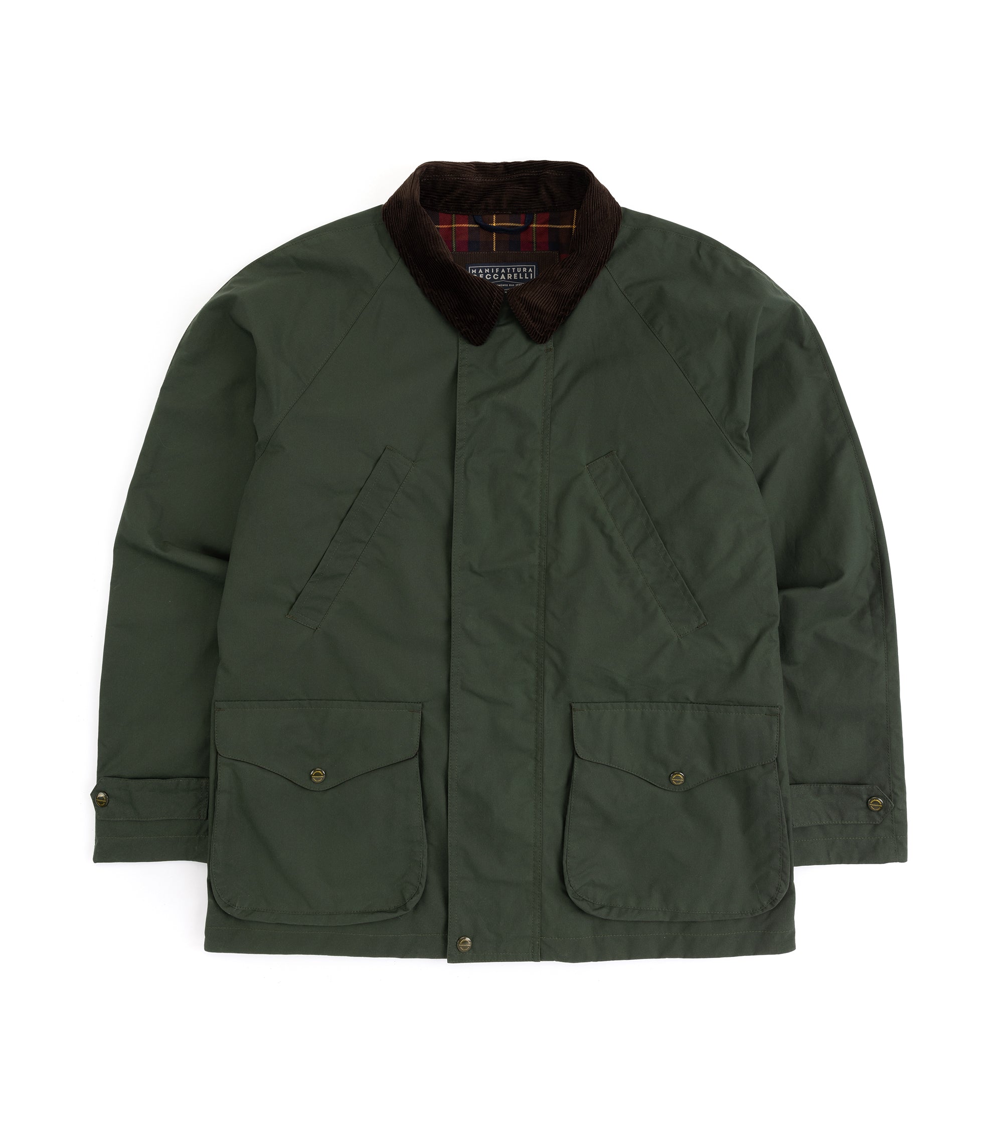 Manifattura Ceccarelli Rain Caban Dry Waxed Cotton Jacket: Dark Green