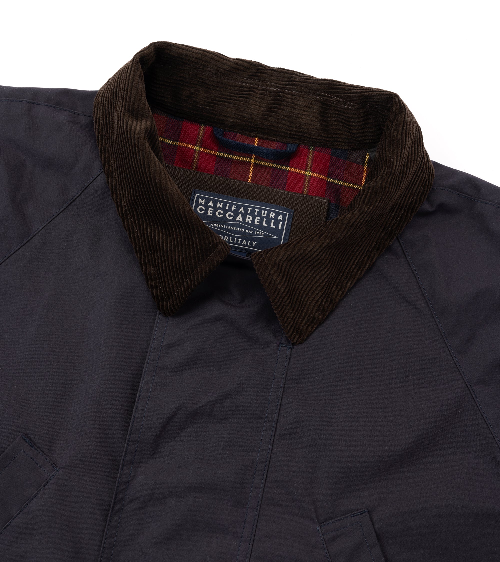 Manifattura Ceccarelli Rain Caban Dry Waxed Cotton Jacket: Navy