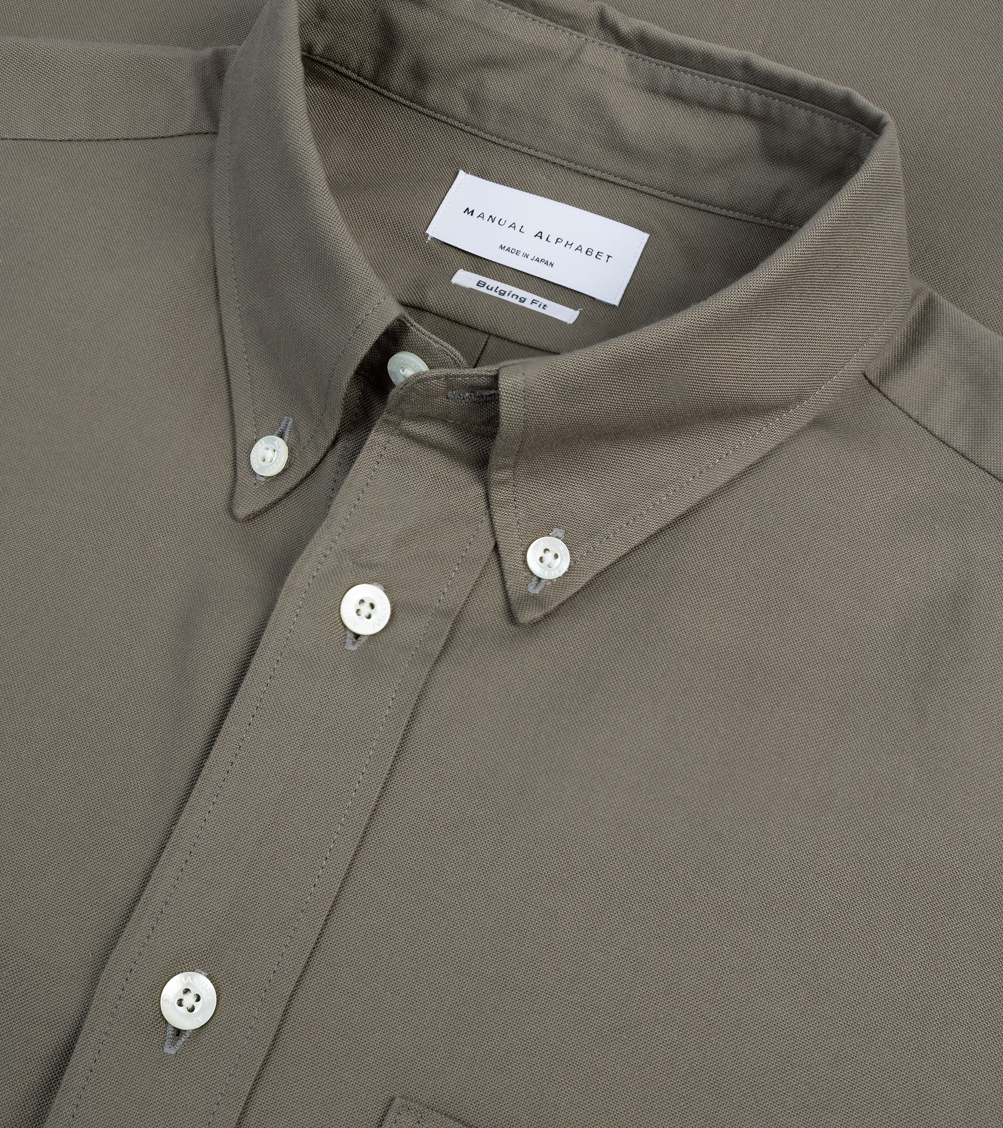 Manual Alphabet Supima Cotton Oxford Button Down Shirt: Olive