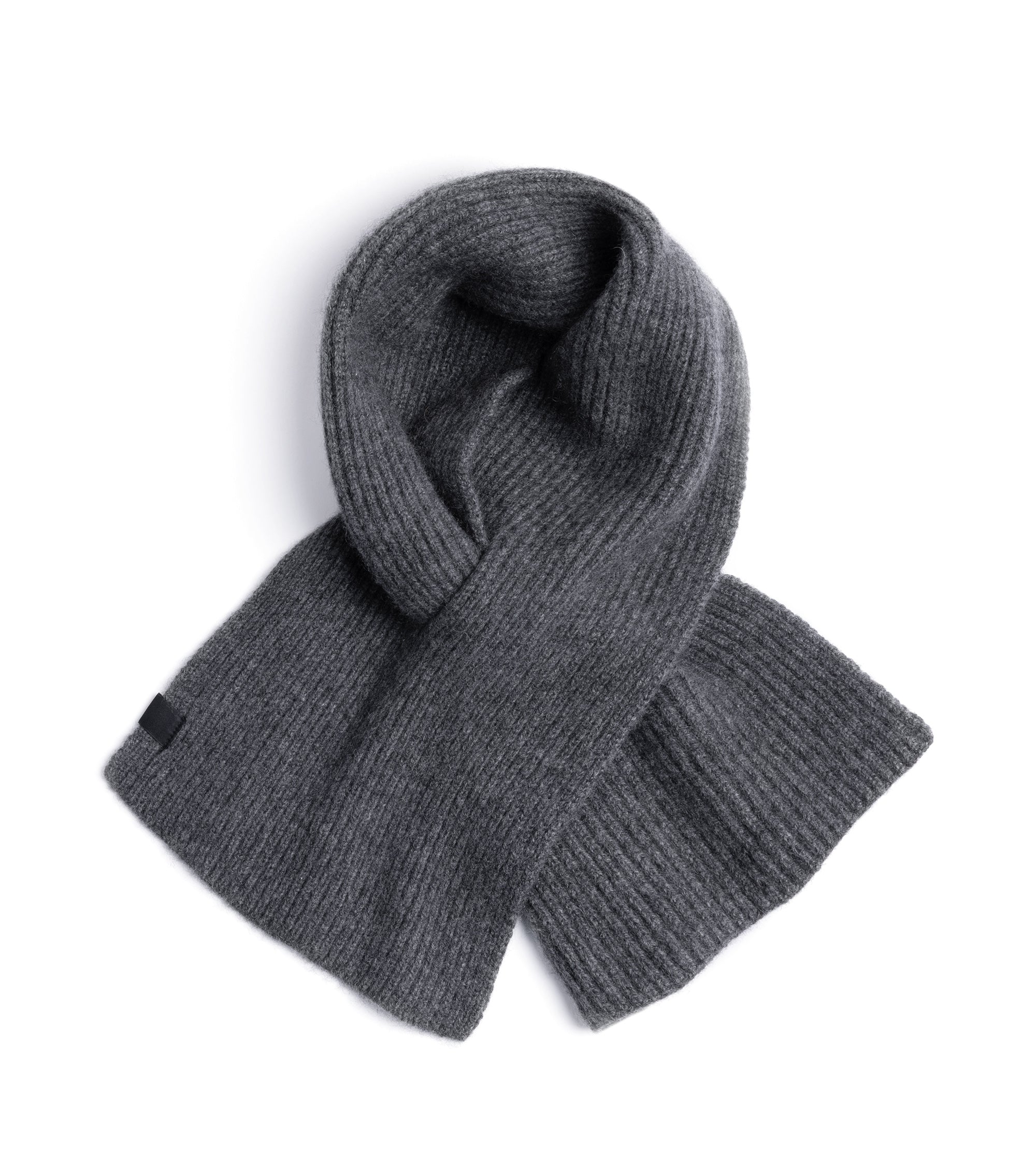 Mooncastle Cashmere Short Scarf: Dark Grey