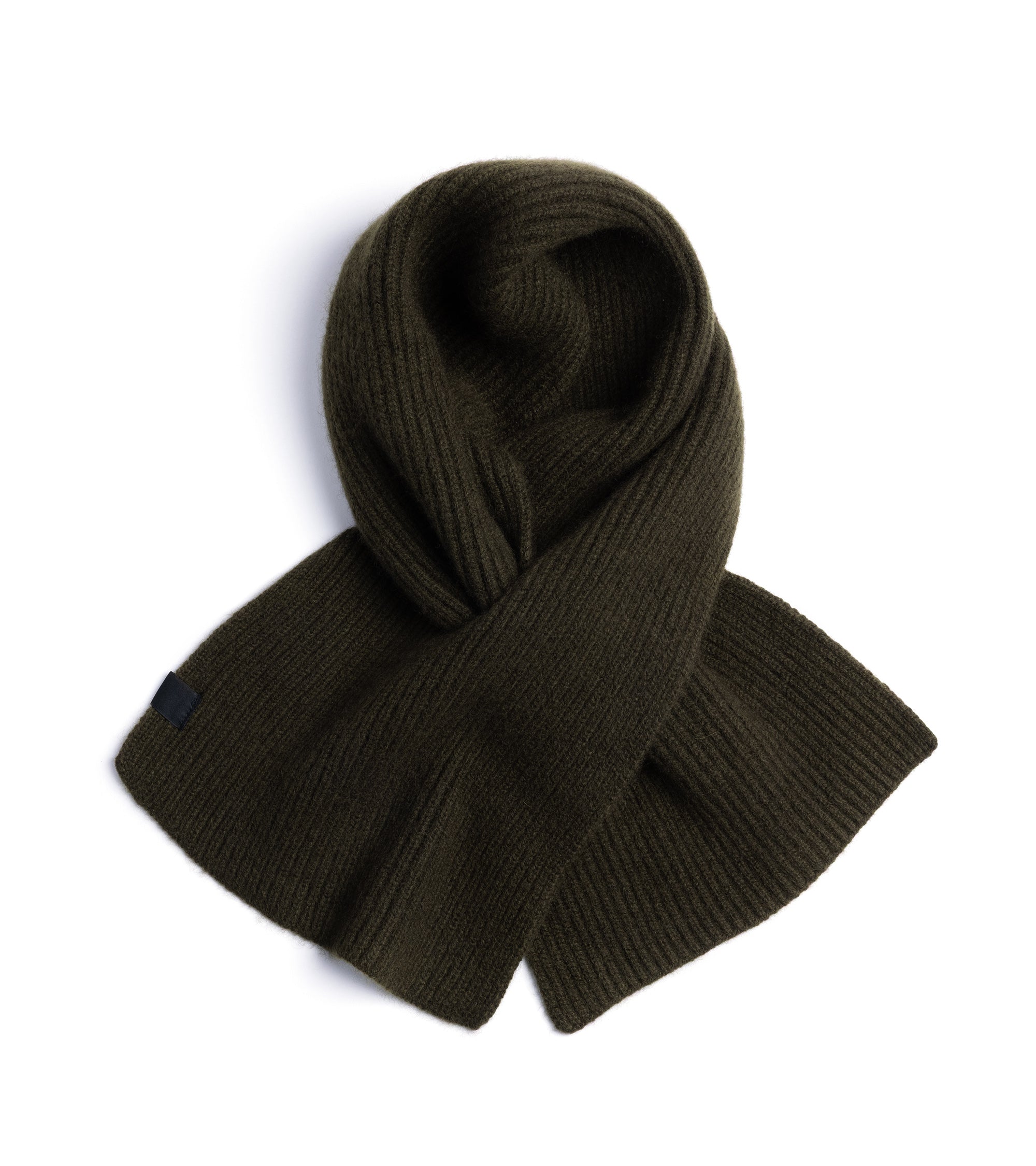 Mooncastle Cashmere Short Scarf: Moss Green