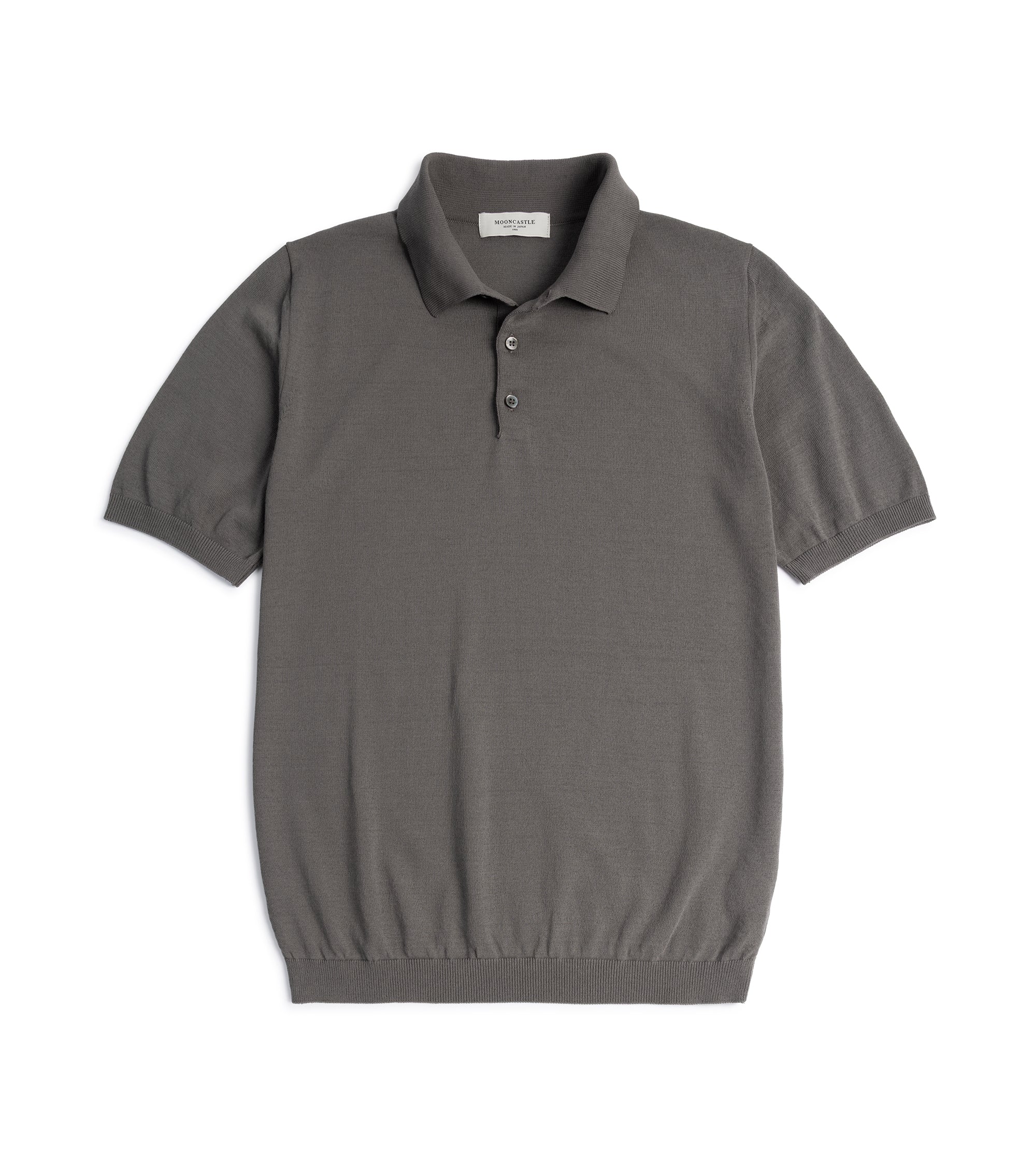 Mooncastle Ice Cotton Knit Polo Shirt: Charcoal