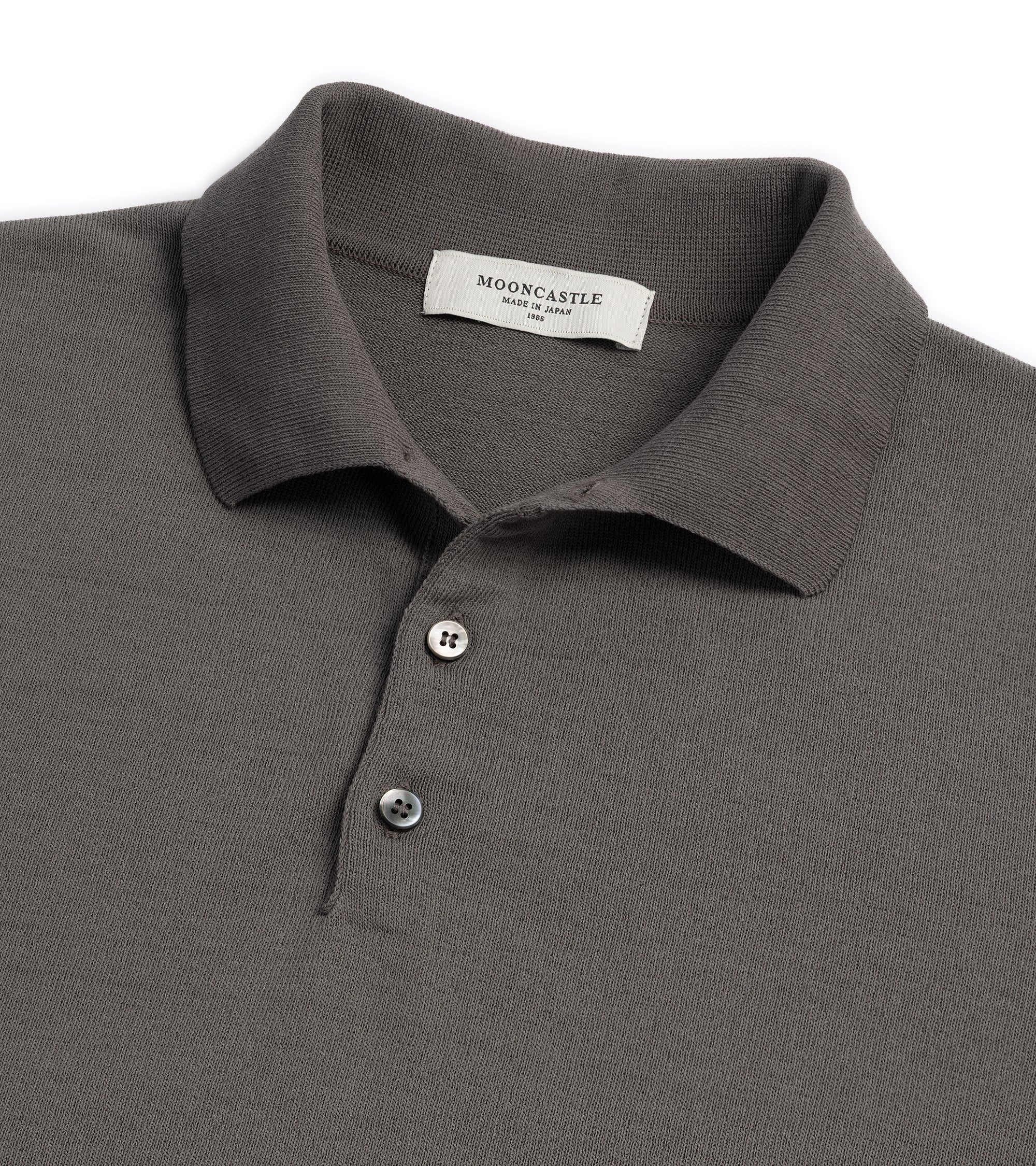 Mooncastle Ice Cotton Knit Polo Shirt: Charcoal