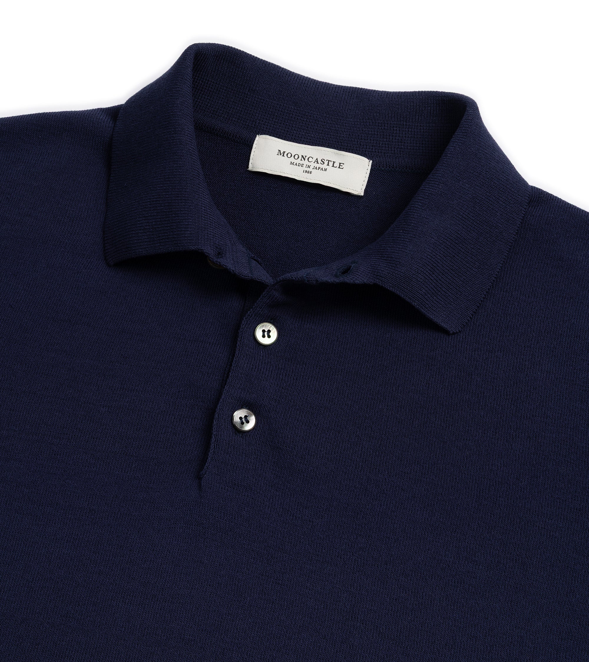 Mooncastle Ice Cotton Knit Polo Shirt: Navy
