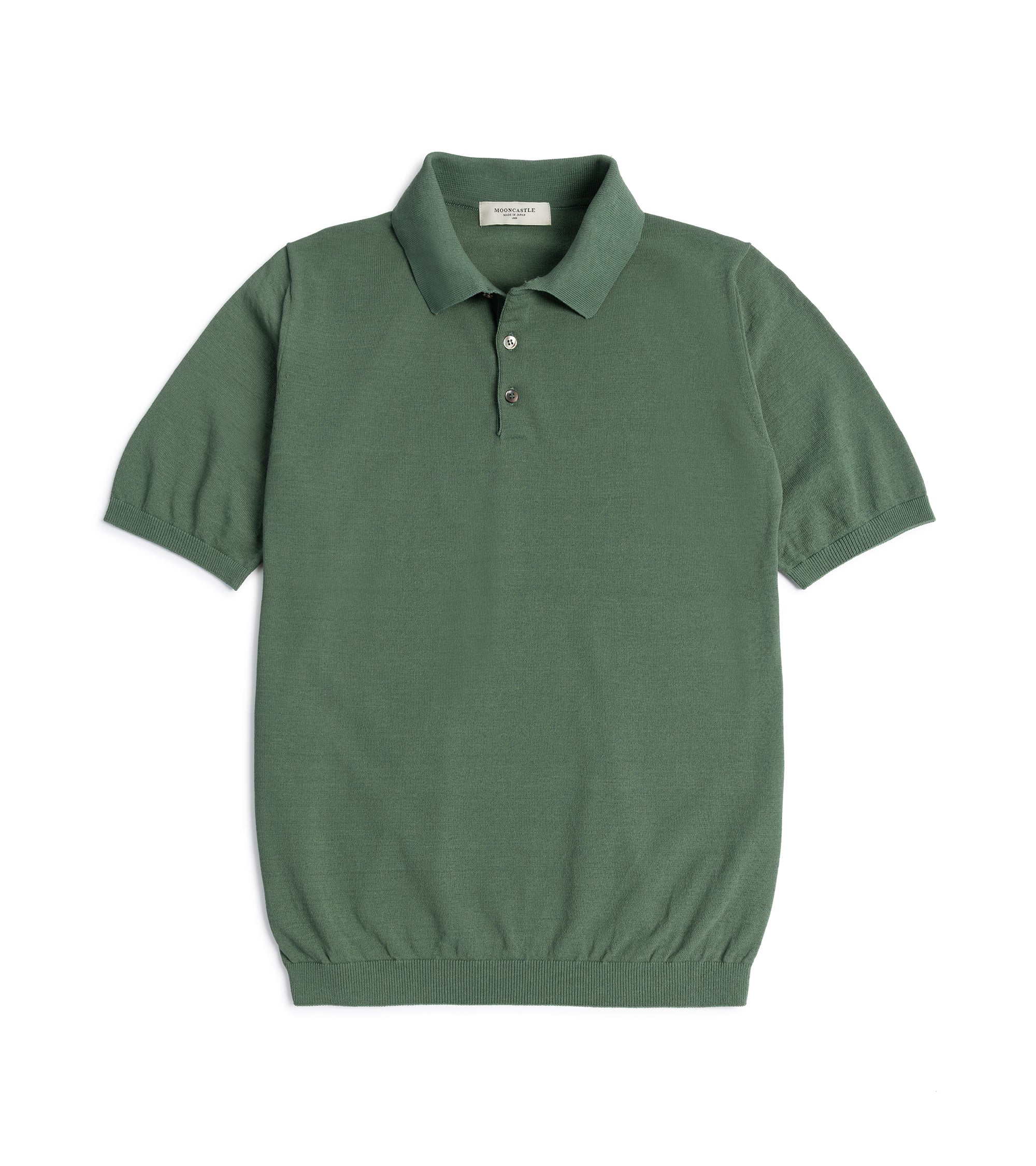 Mooncastle Ice Cotton Knit Polo Shirt: Olive