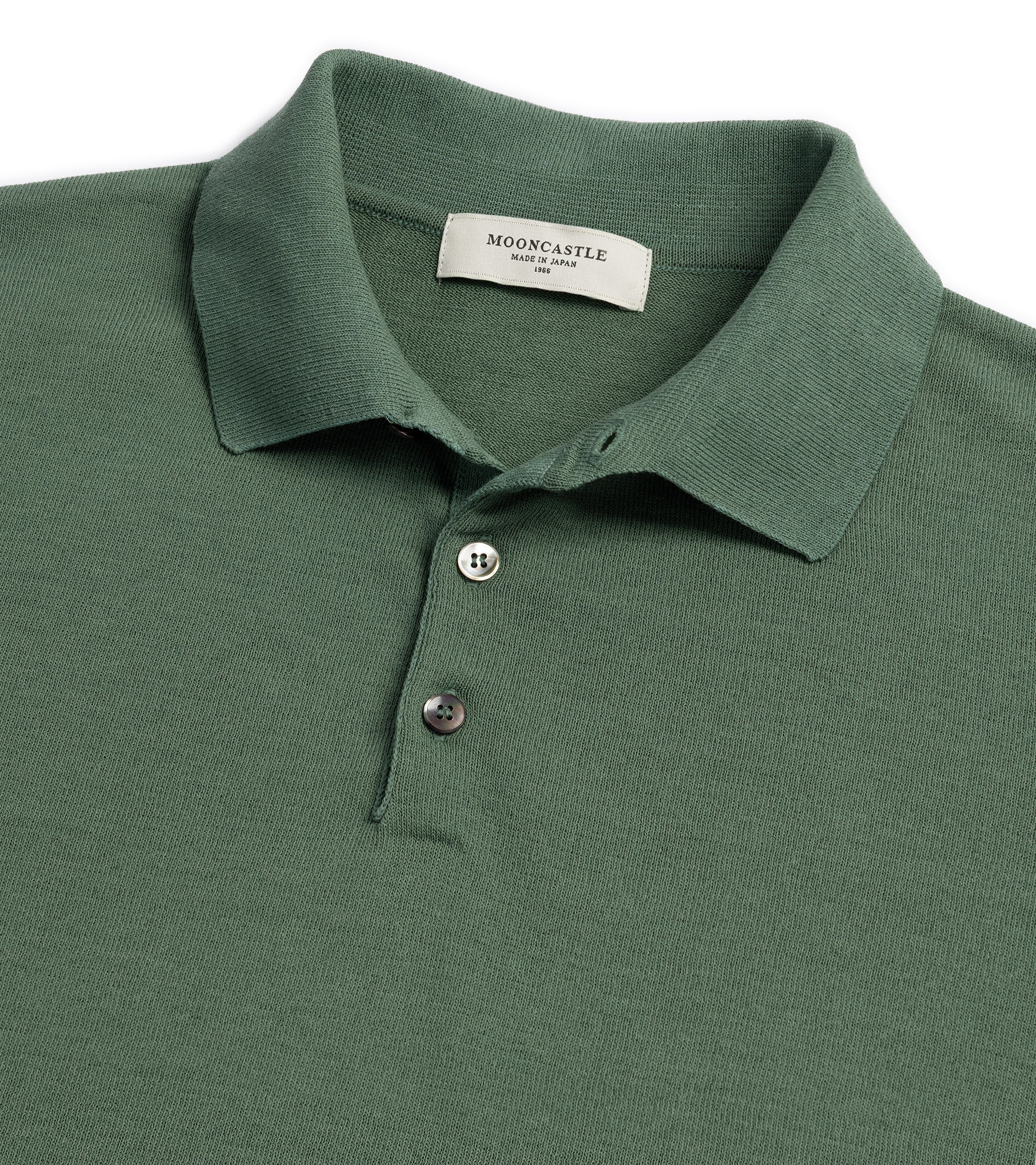 Mooncastle Ice Cotton Knit Polo Shirt: Olive