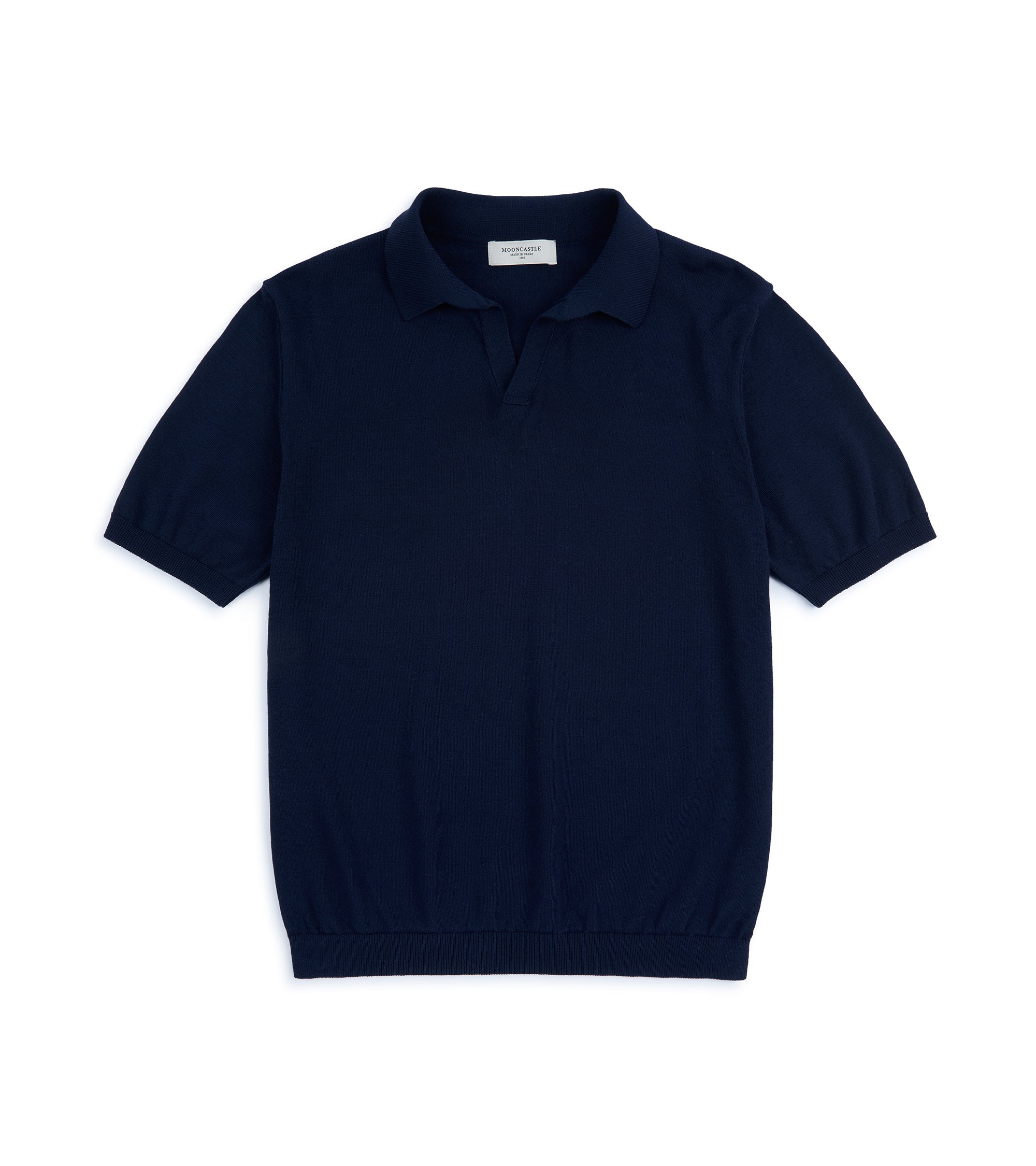 Mooncastle Ice Cotton Knit Skipper Shirt: Navy