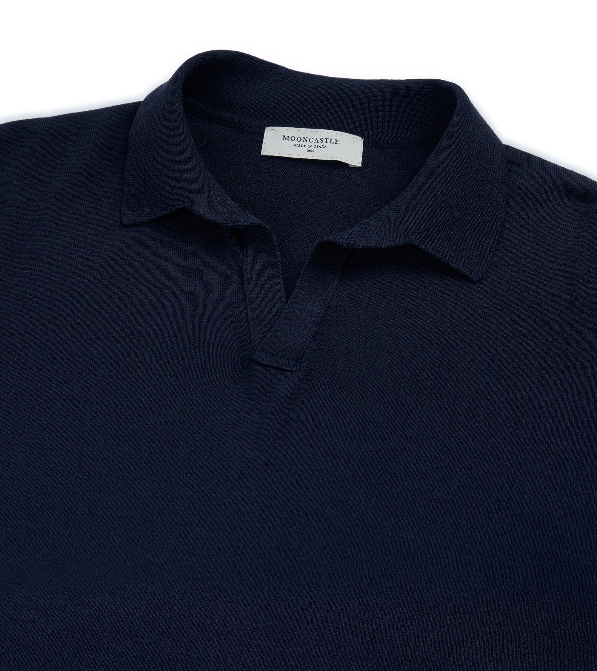 Mooncastle Ice Cotton Knit Skipper Shirt: Navy