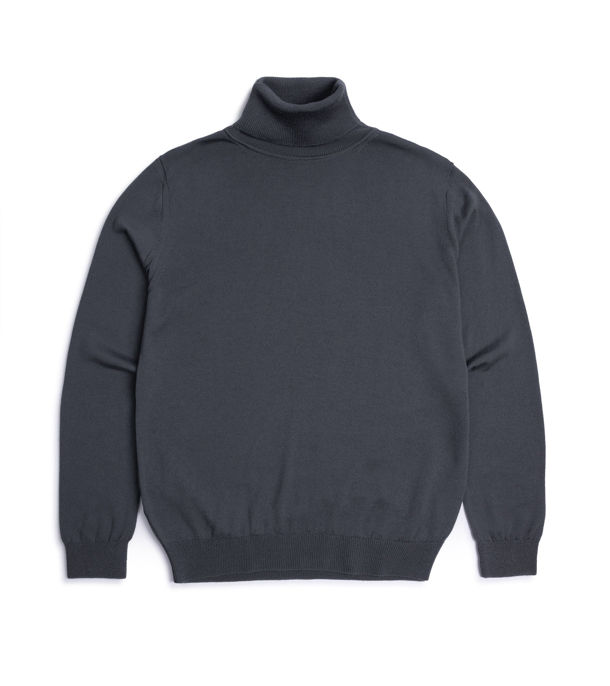 Mooncastle Lightweight Merino Roll Neck Sweater: Charcoal
