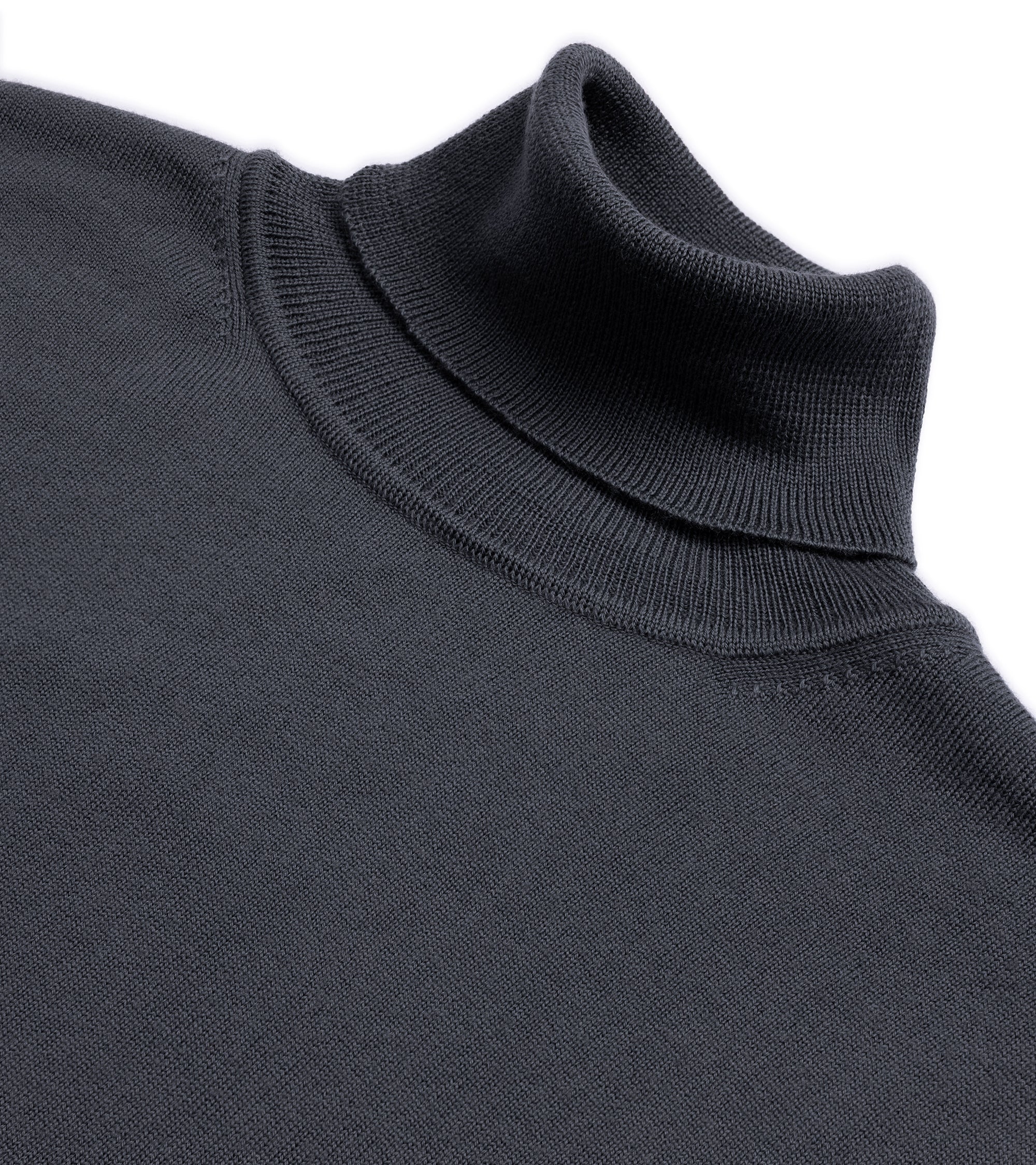 Mooncastle Lightweight Merino Roll Neck Sweater: Charcoal