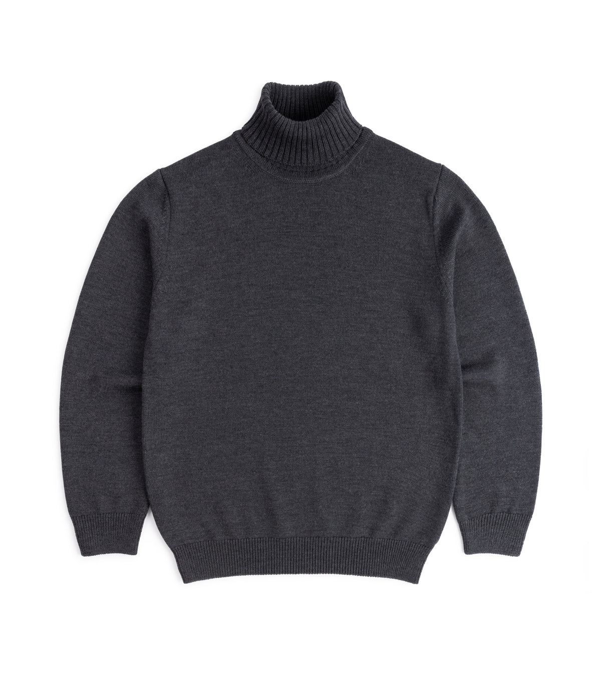 Mooncastle Merino Roll Neck Sweater: Dark Grey