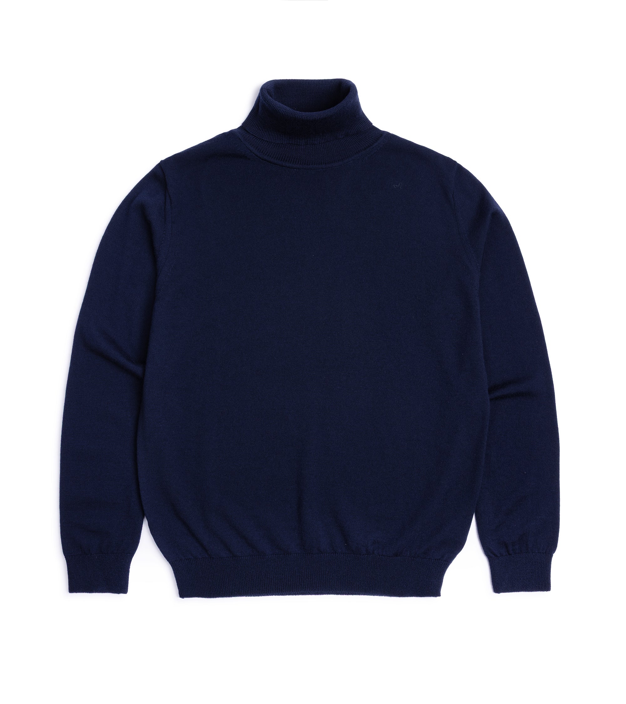 Mooncastle Lightweight Merino Roll Neck Sweater: Navy