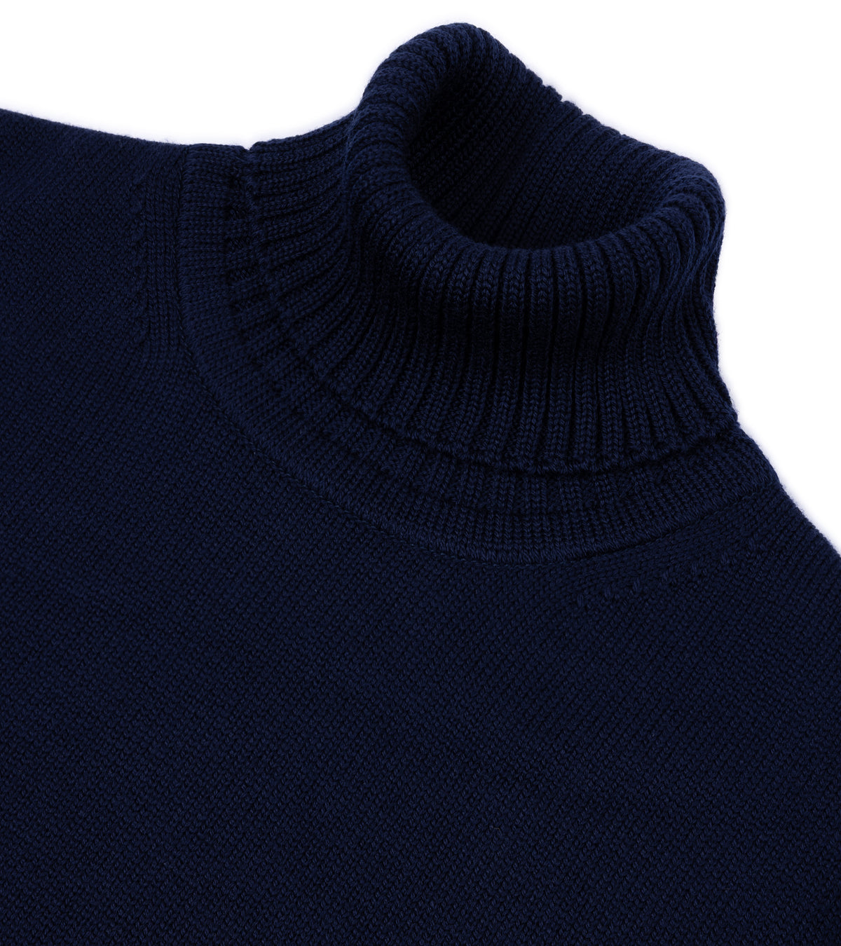 Mooncastle Merino Roll Neck Sweater: Navy