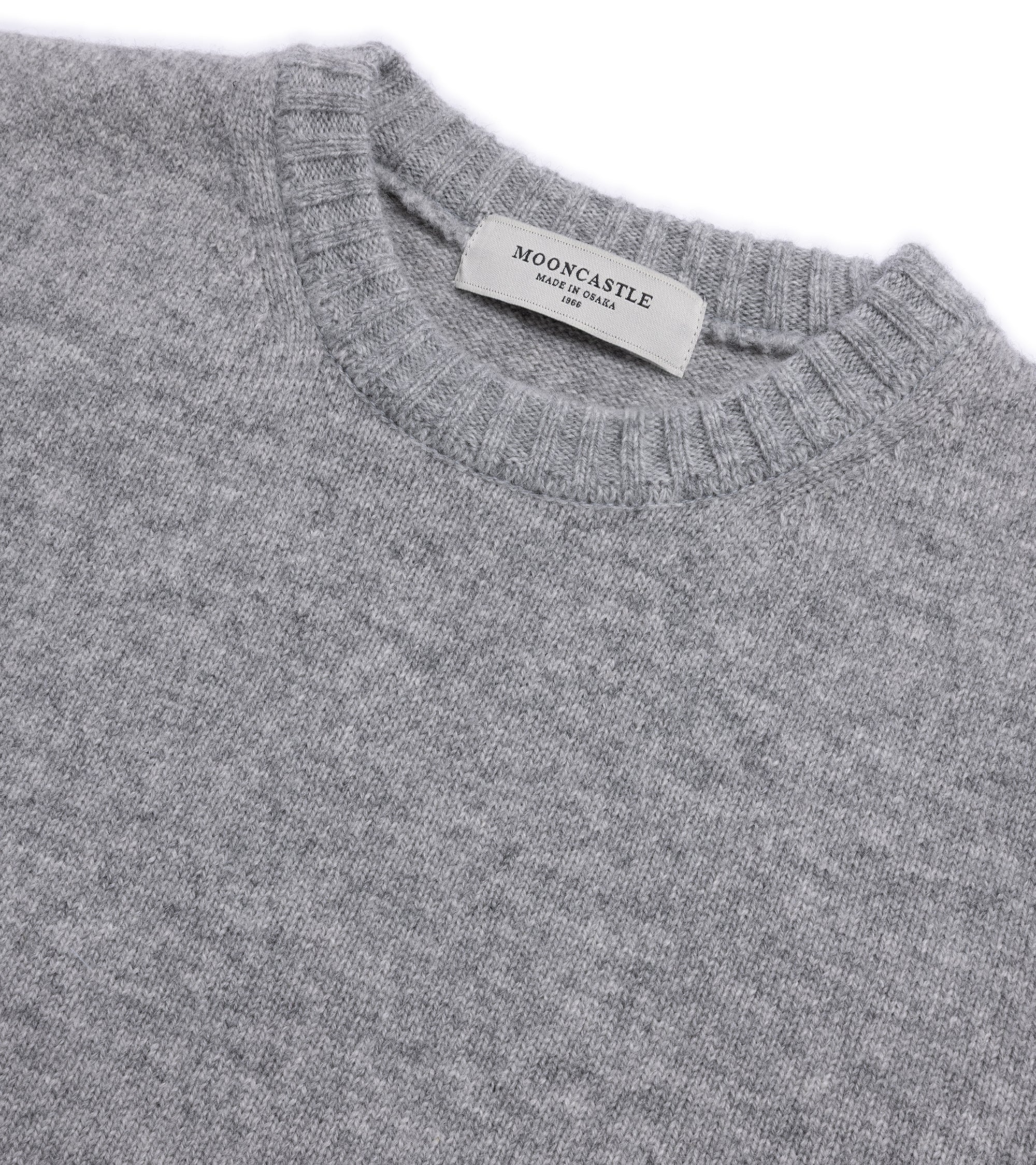 Mooncastle Wool Cashmere Silk Crew Neck Sweater: Light Grey