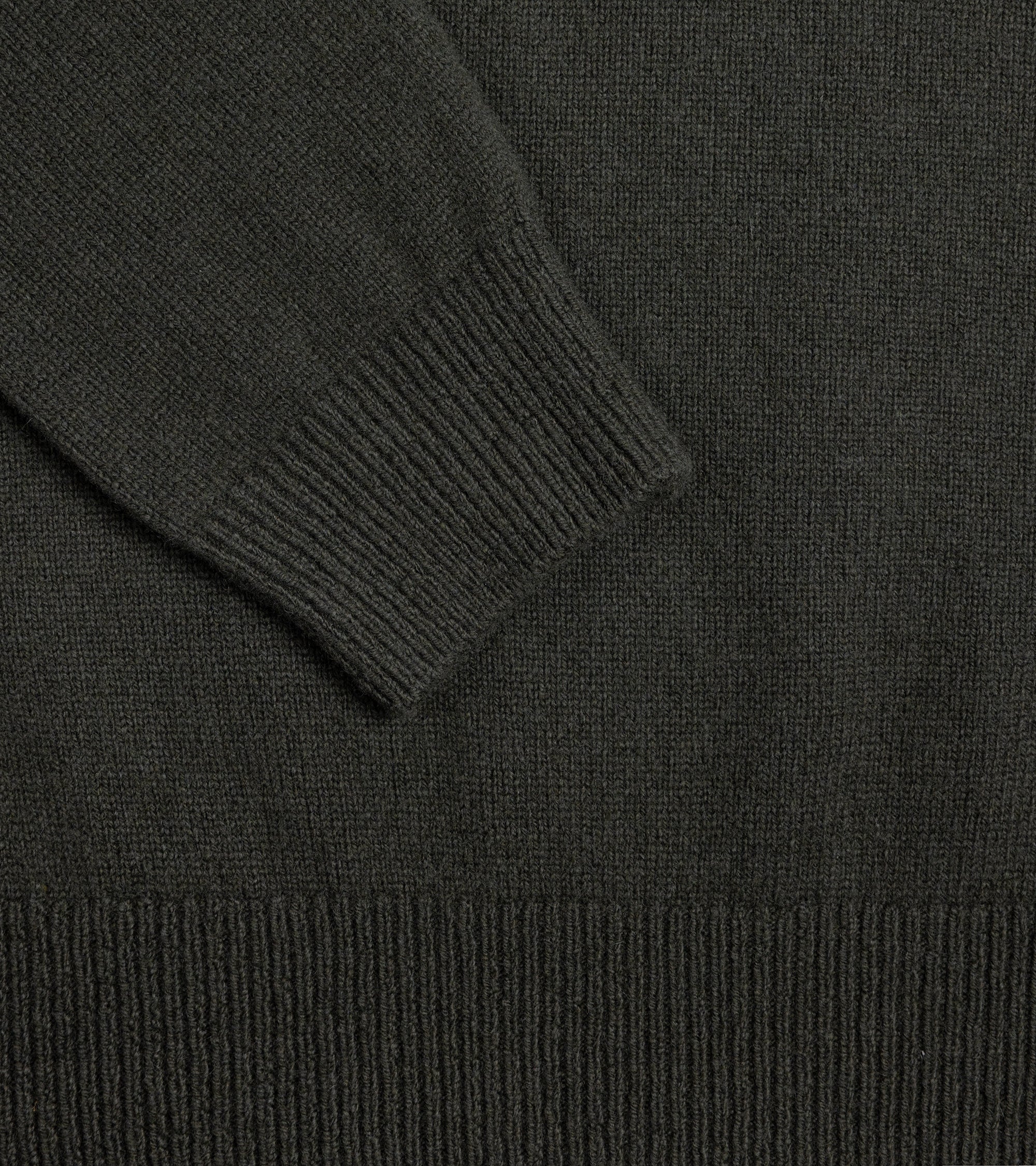 Mooncastle Wool Cashmere Silk Crew Neck Sweater: Moss Green