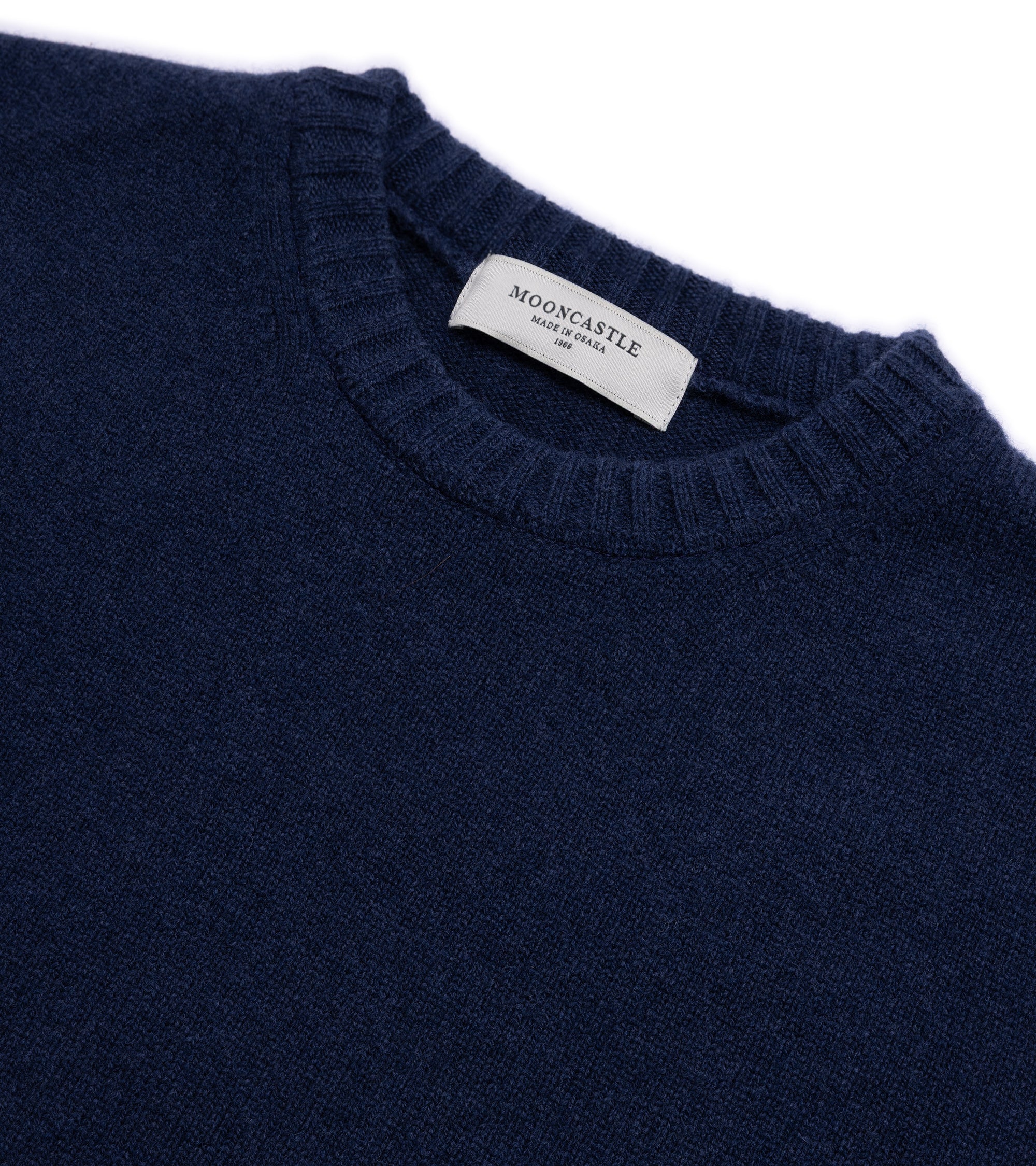 Mooncastle Wool Cashmere Silk Crew Neck Sweater: Navy