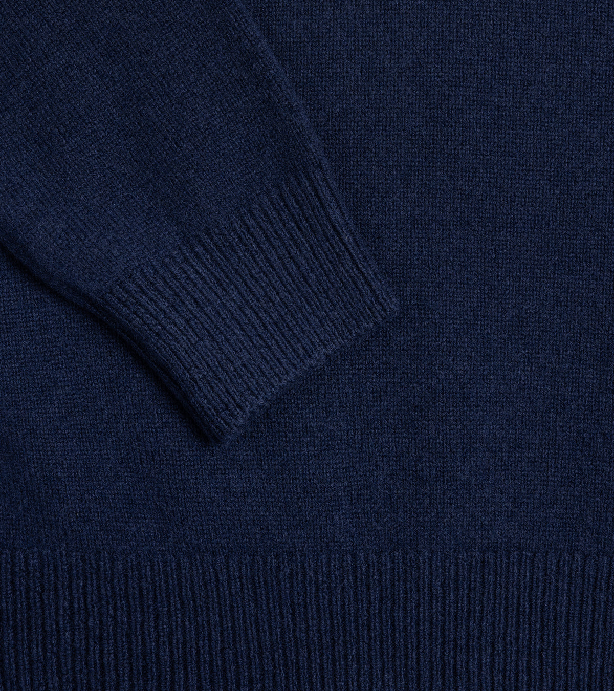 Mooncastle Wool Cashmere Silk Crew Neck Sweater: Navy