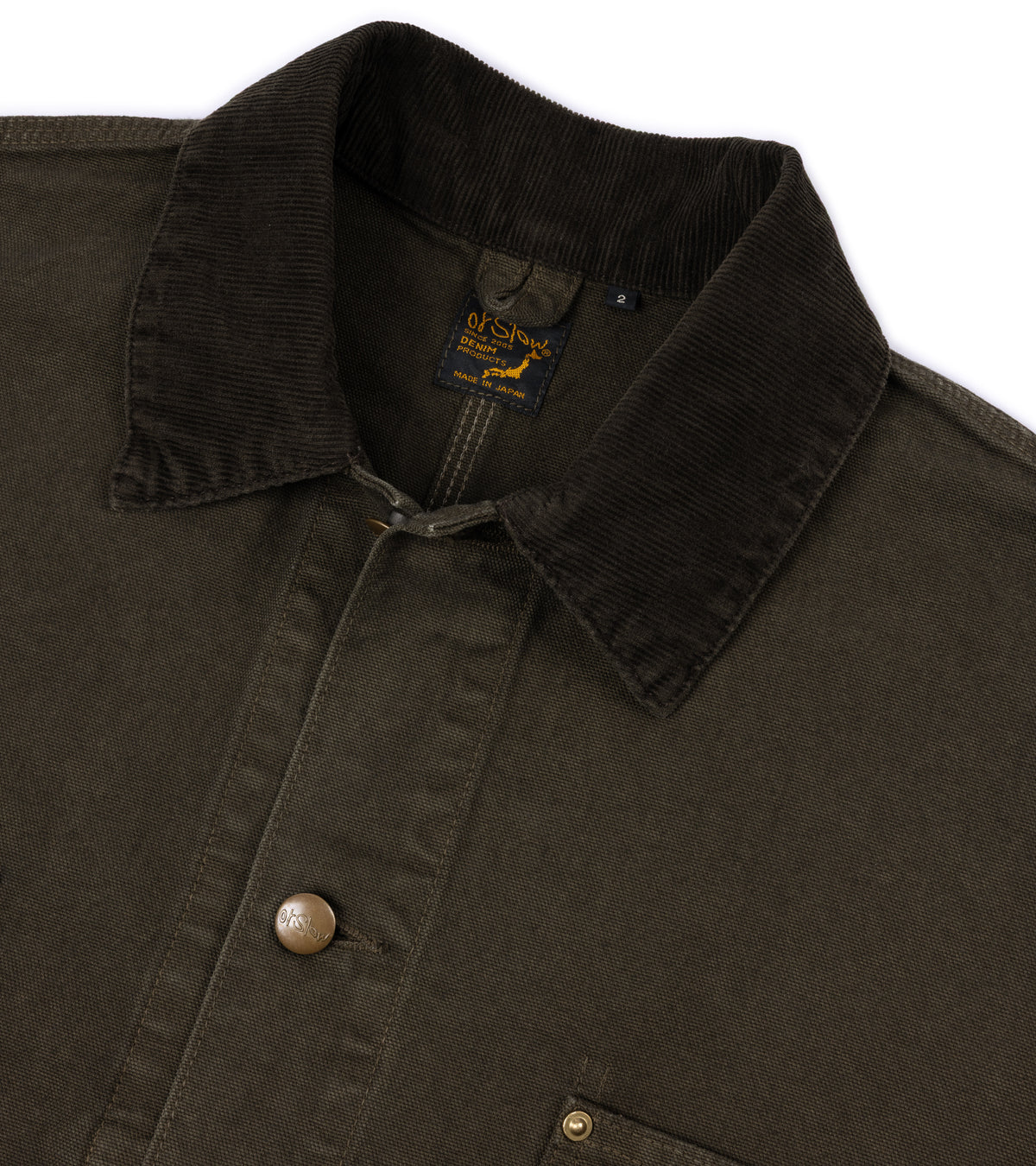 OrSlow Oxford Cotton Coverall Jacket: Coffee Brown