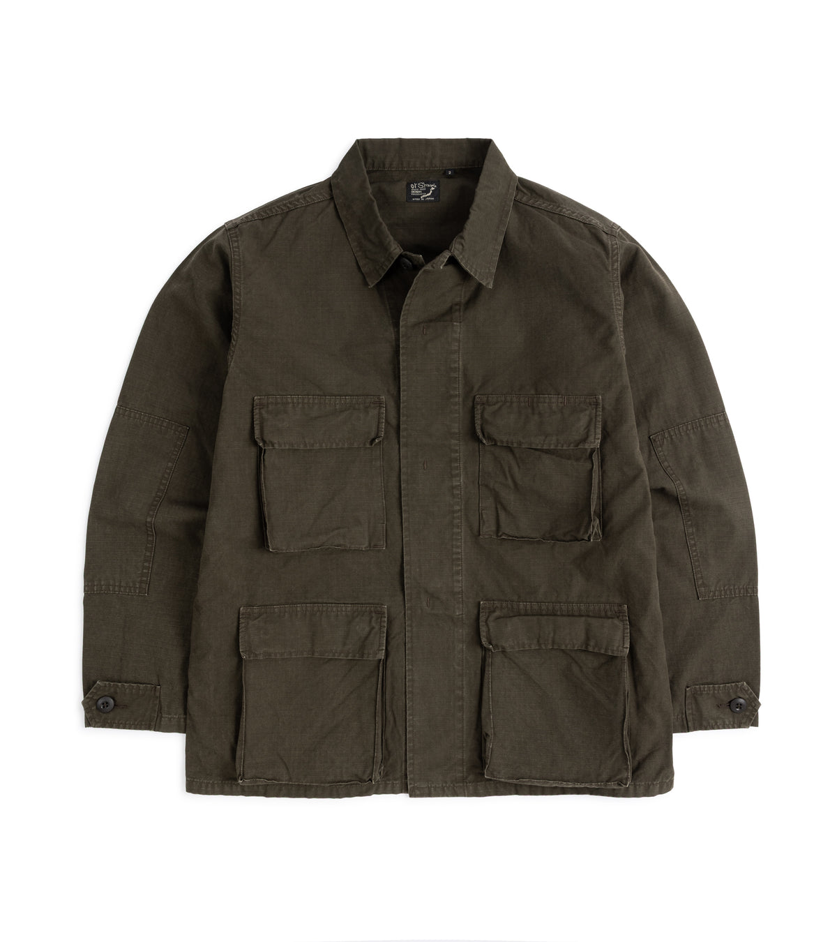OrSlow Ripstop Cotton BDU Jacket: Coffee Brown