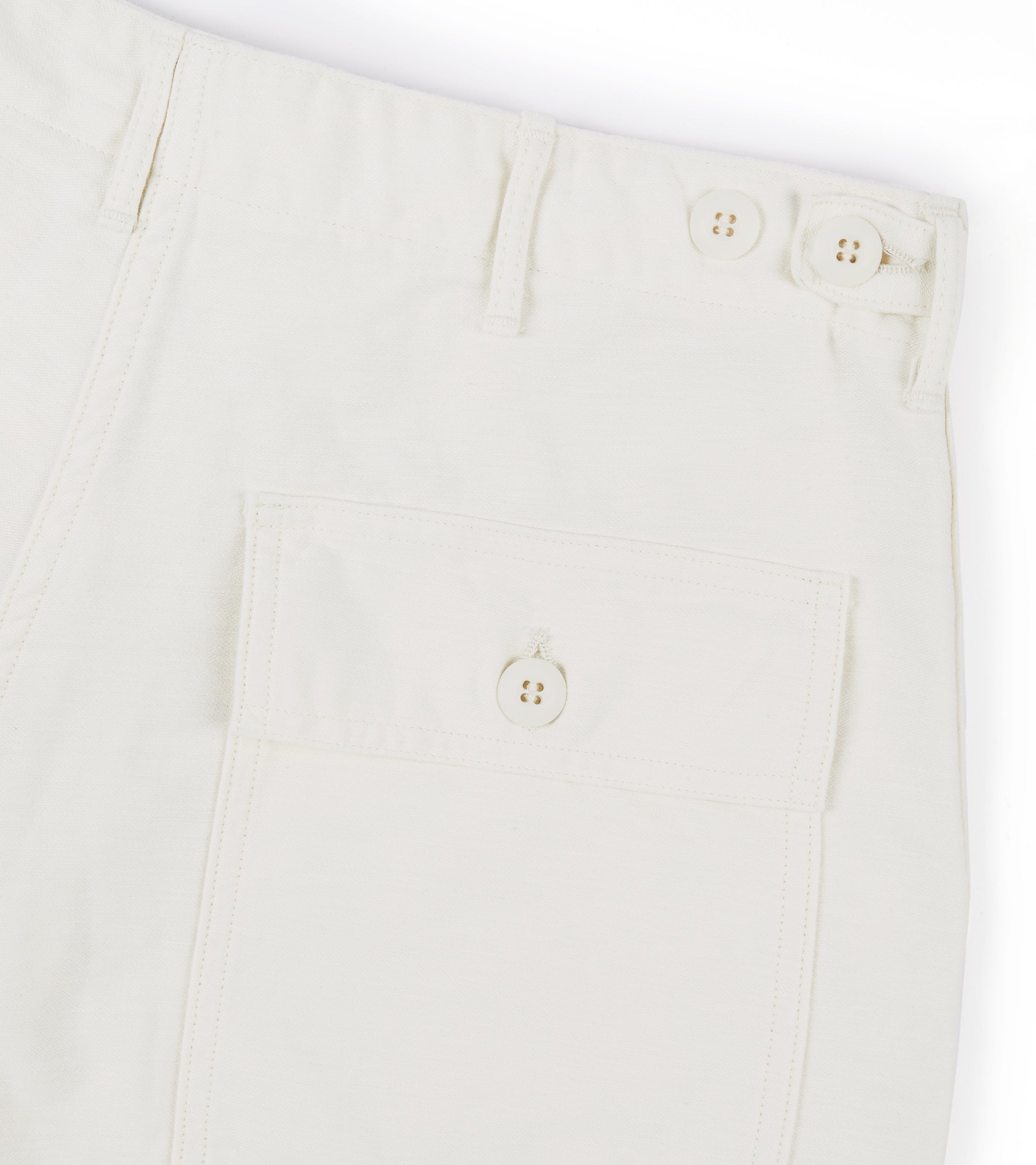 OrSlow U.S. Army Regular Fit Cotton Fatigue Pants: Ecru
