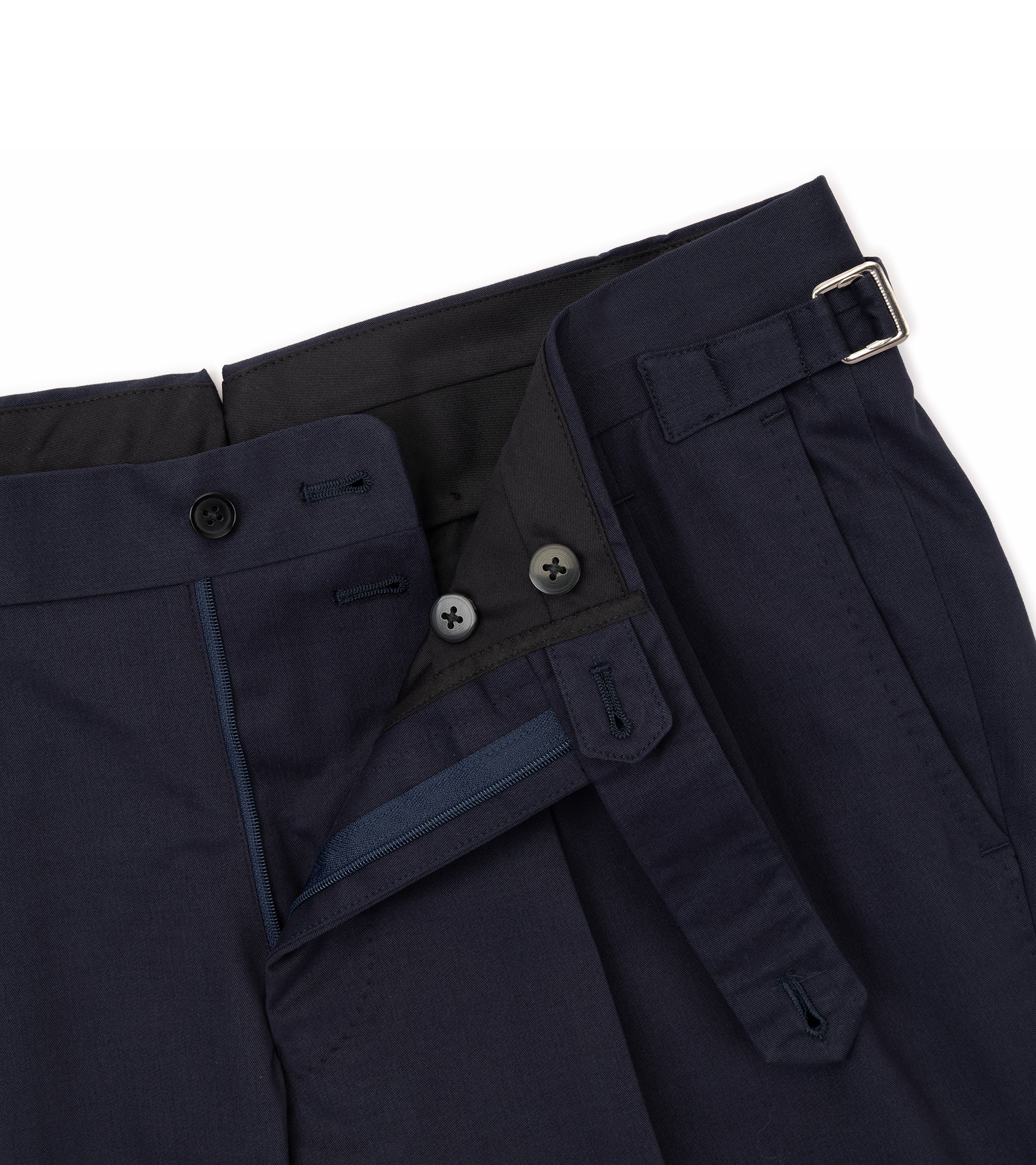 Ring Jacket Meister Cotton Cashmere Twill Suit: Navy