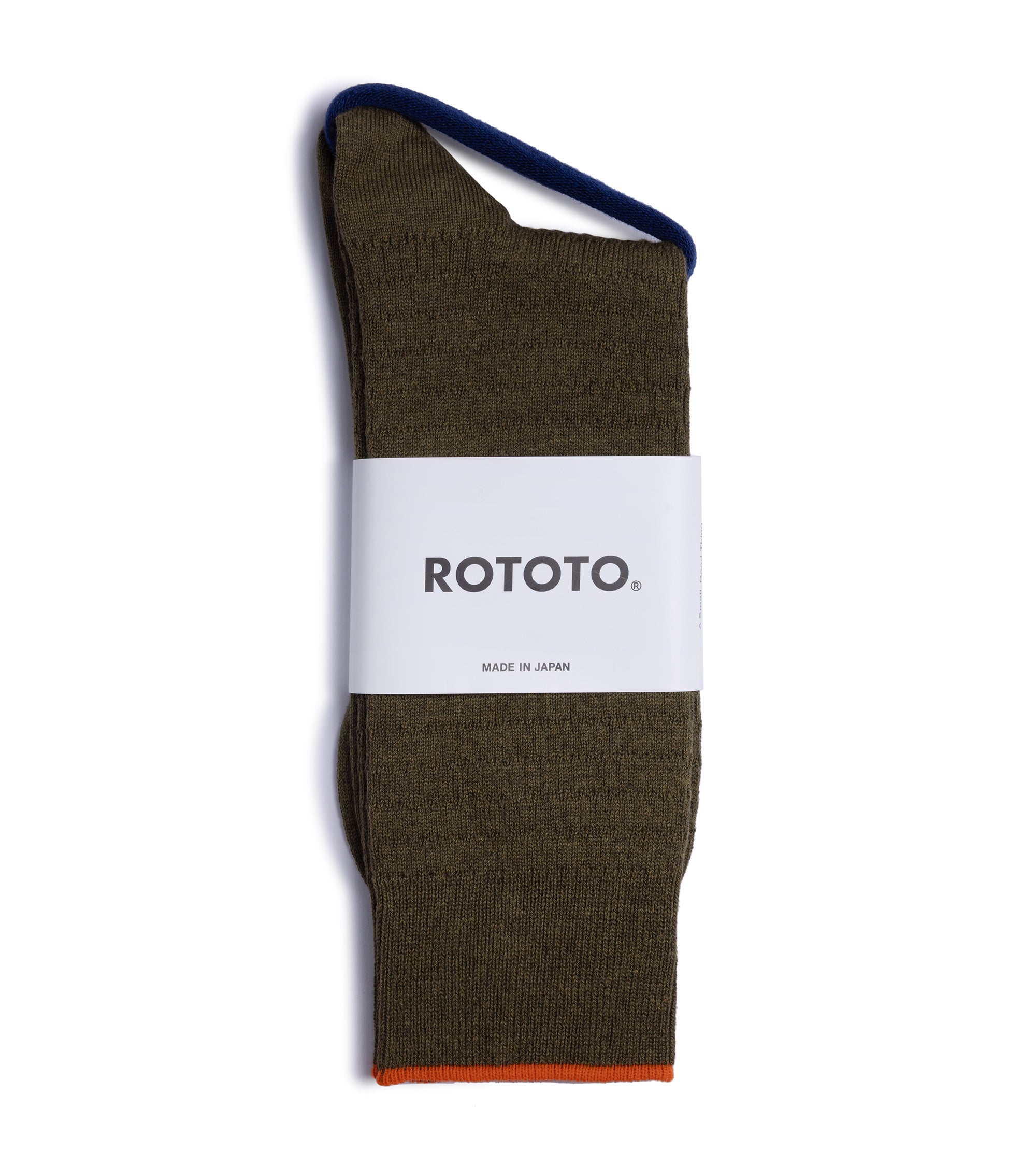 RoToTo Cotton Thermal Crew Socks: Olive