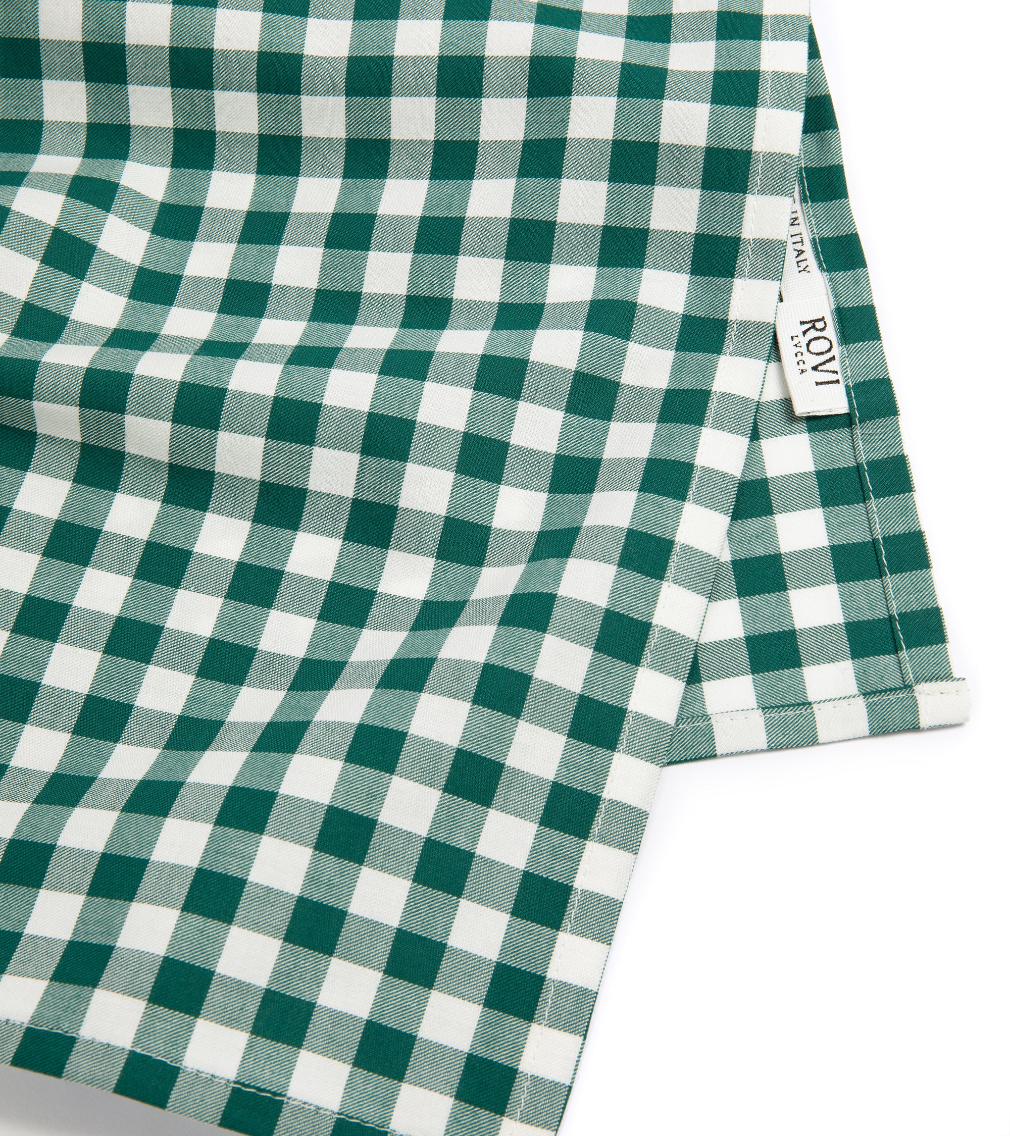 Rovi Lucca Cotton Flannel Gingham Garden Bandana: Bottle/Cream