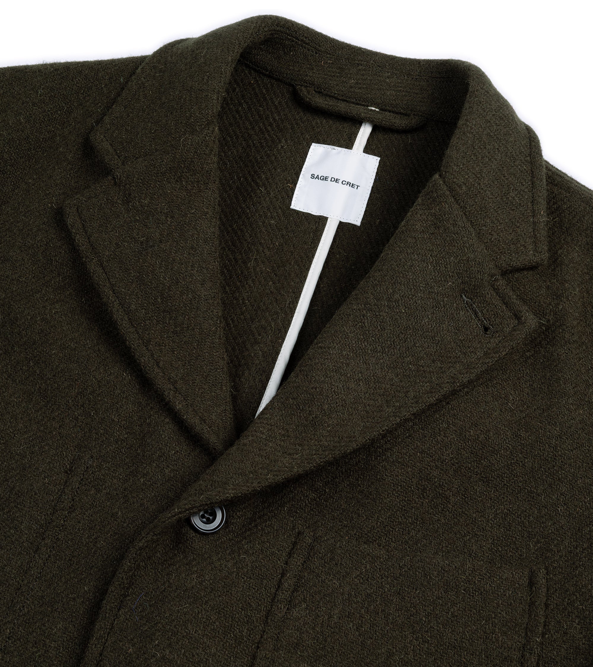 Sage de Cret Harris Tweed Tailored Jacket: Olive