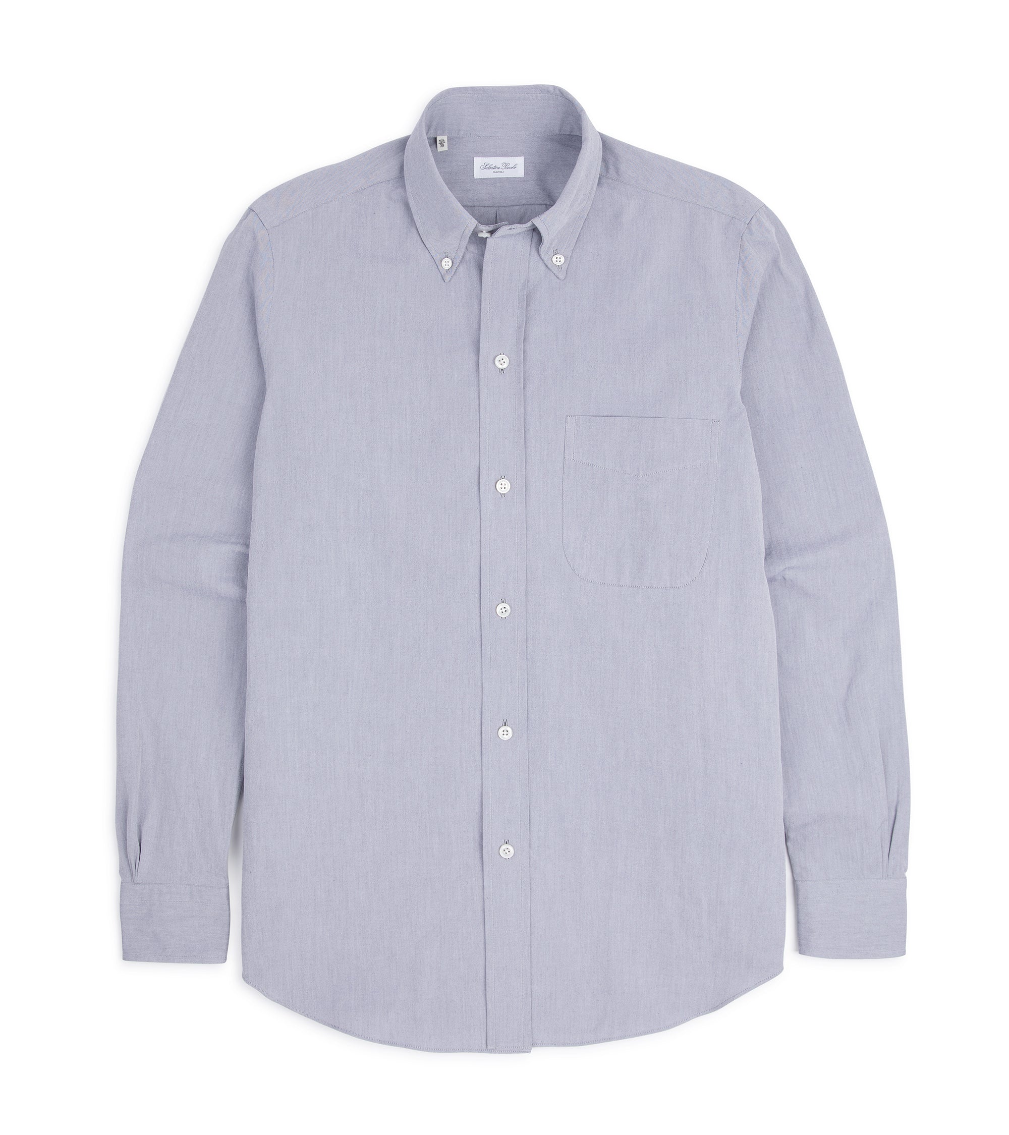 Salvatore Piccolo Cotton Canvas Button Down Shirt: Navy