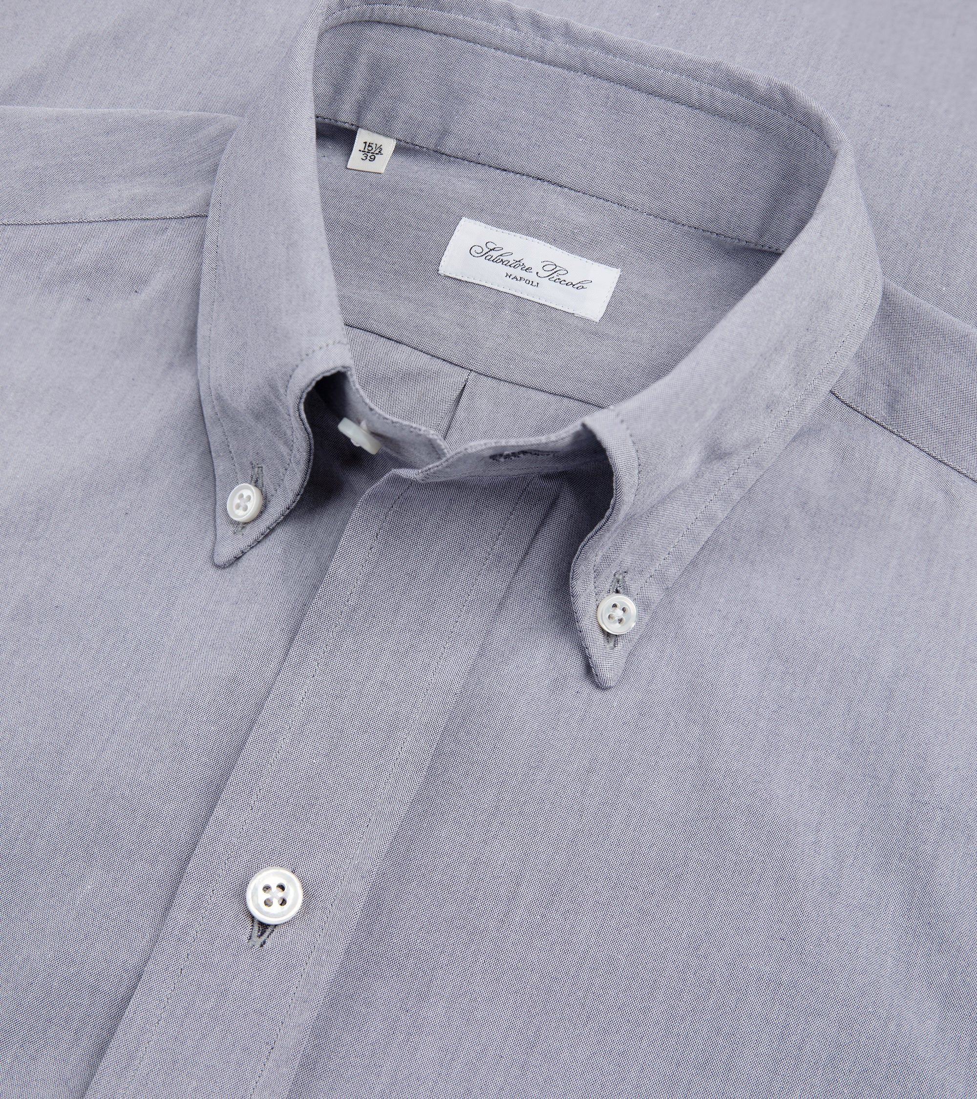 Salvatore Piccolo Cotton Canvas Button Down Shirt: Navy