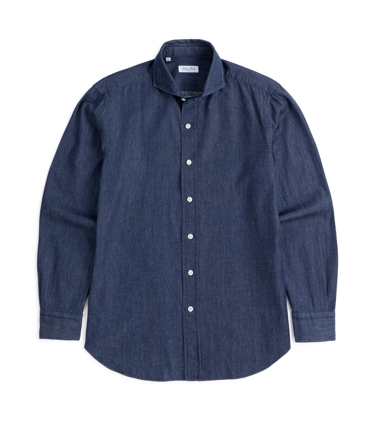 Salvatore Piccolo Cotton Chambray Shirt: Dark Blue