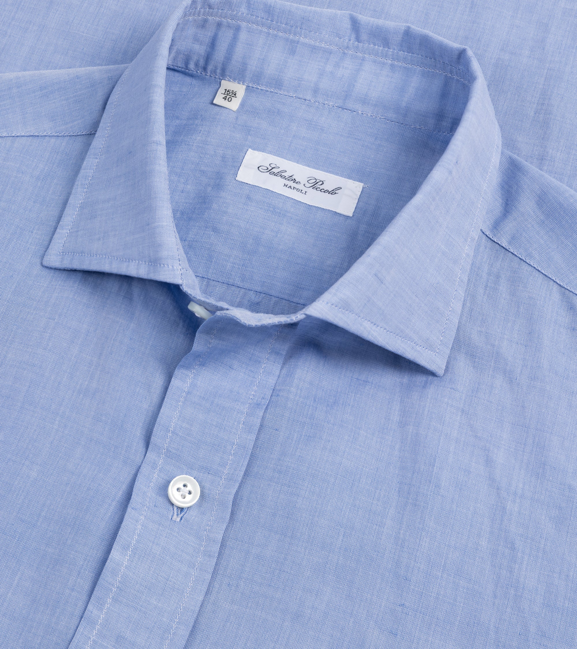 Salvatore Piccolo Cotton Linen Formal Shirt: Blue