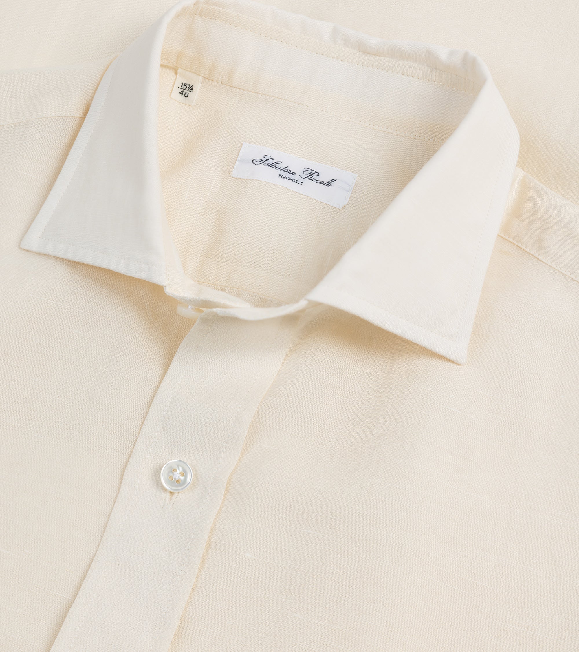 Salvatore Piccolo Cotton Linen Formal Shirt: Cream