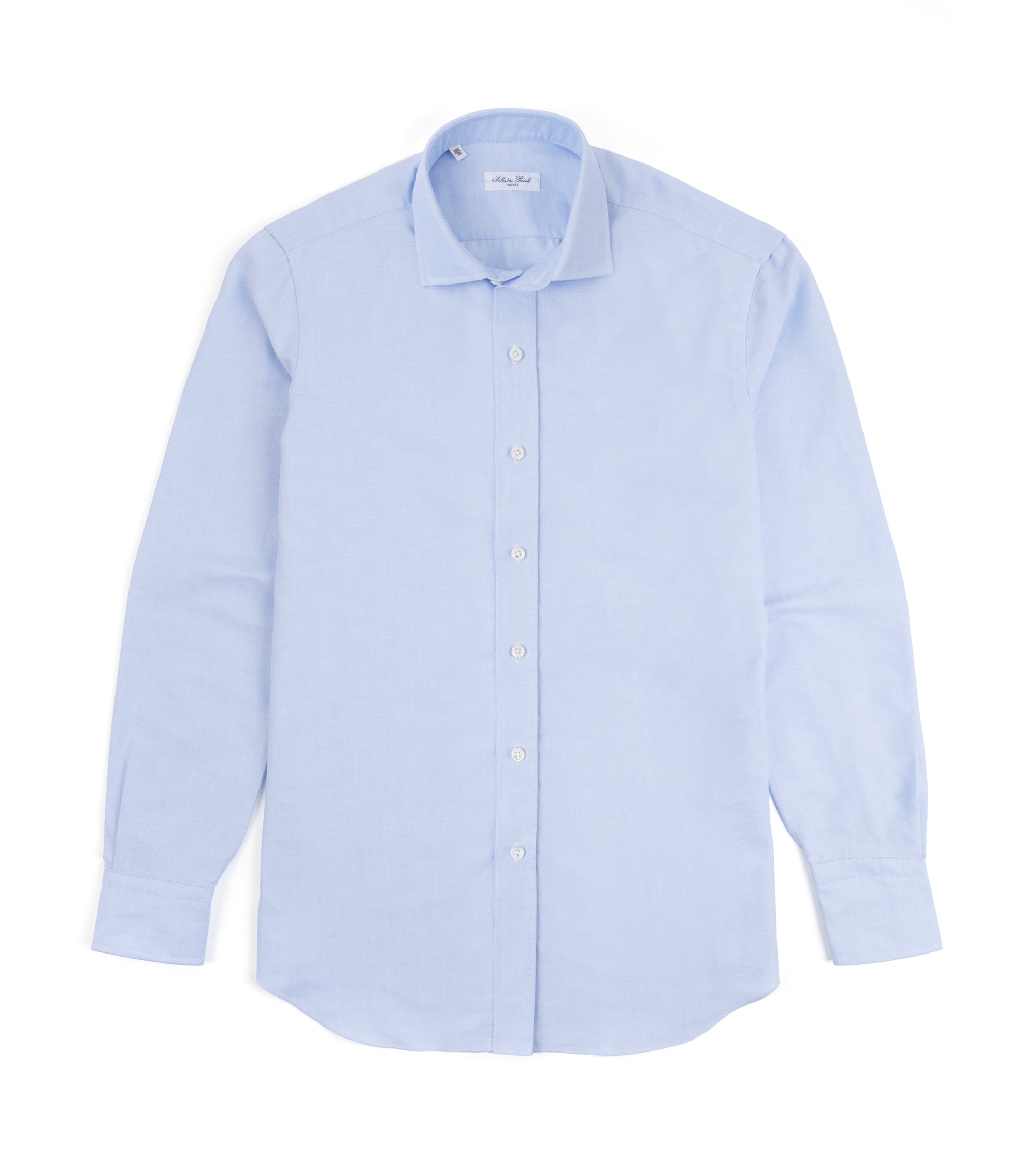 Salvatore Piccolo Cotton Oxford Shirt in blue, product photo.