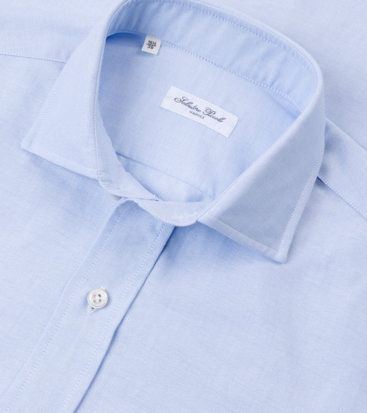Salvatore Piccolo Cotton Oxford Shirt in blue, product photo.