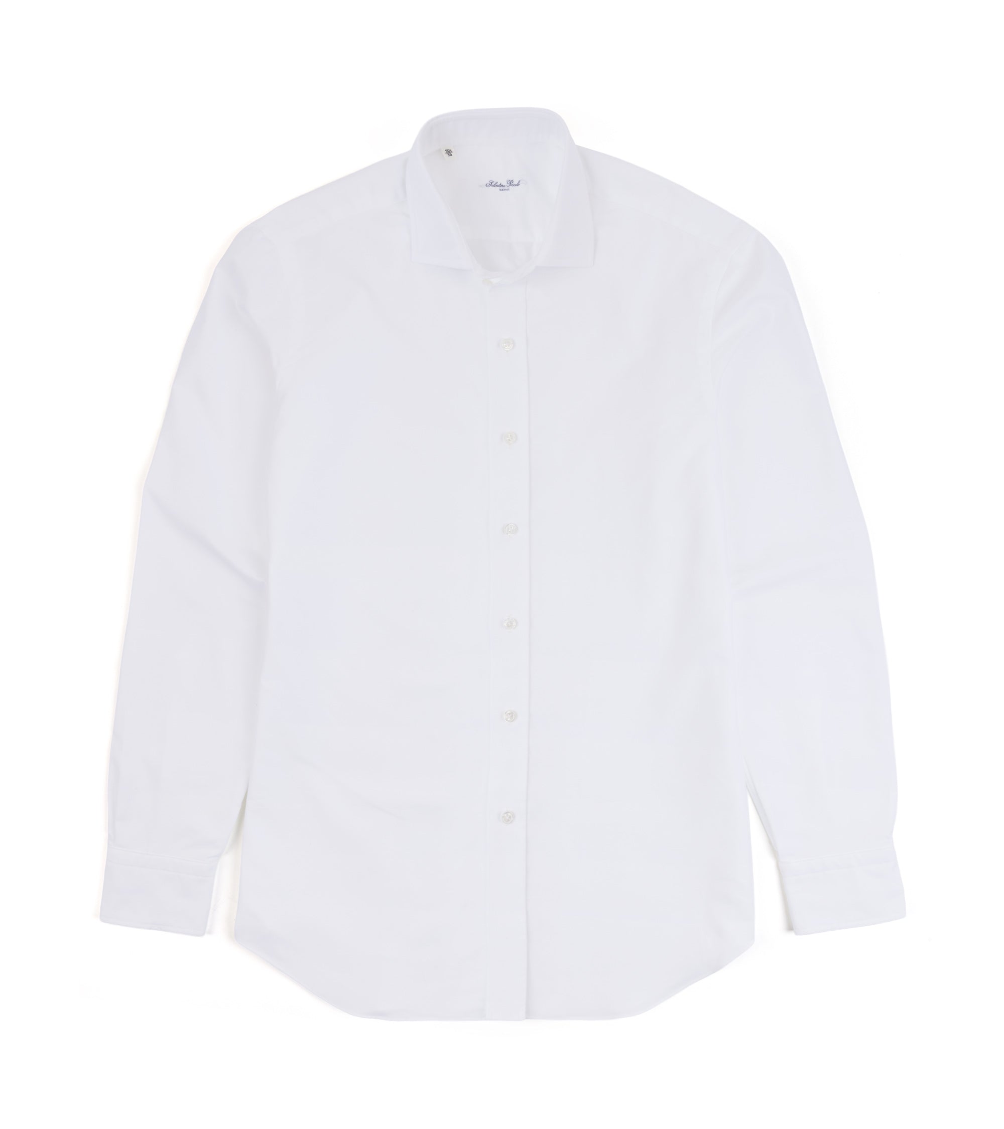 Salvatore Piccolo Cotton Oxford Shirt in white, product photo.